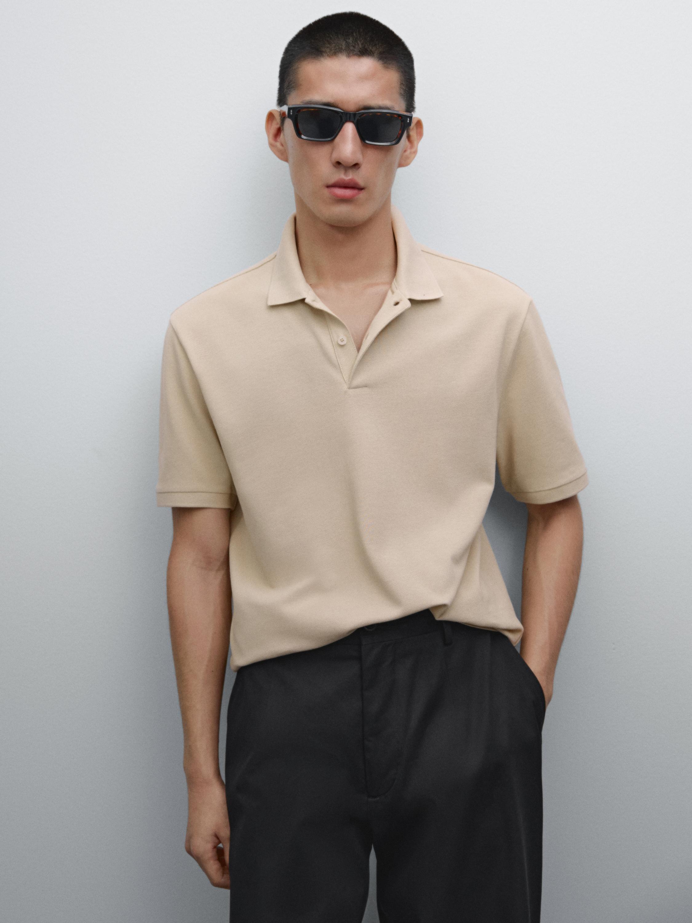 Polo micro structure pique cotton