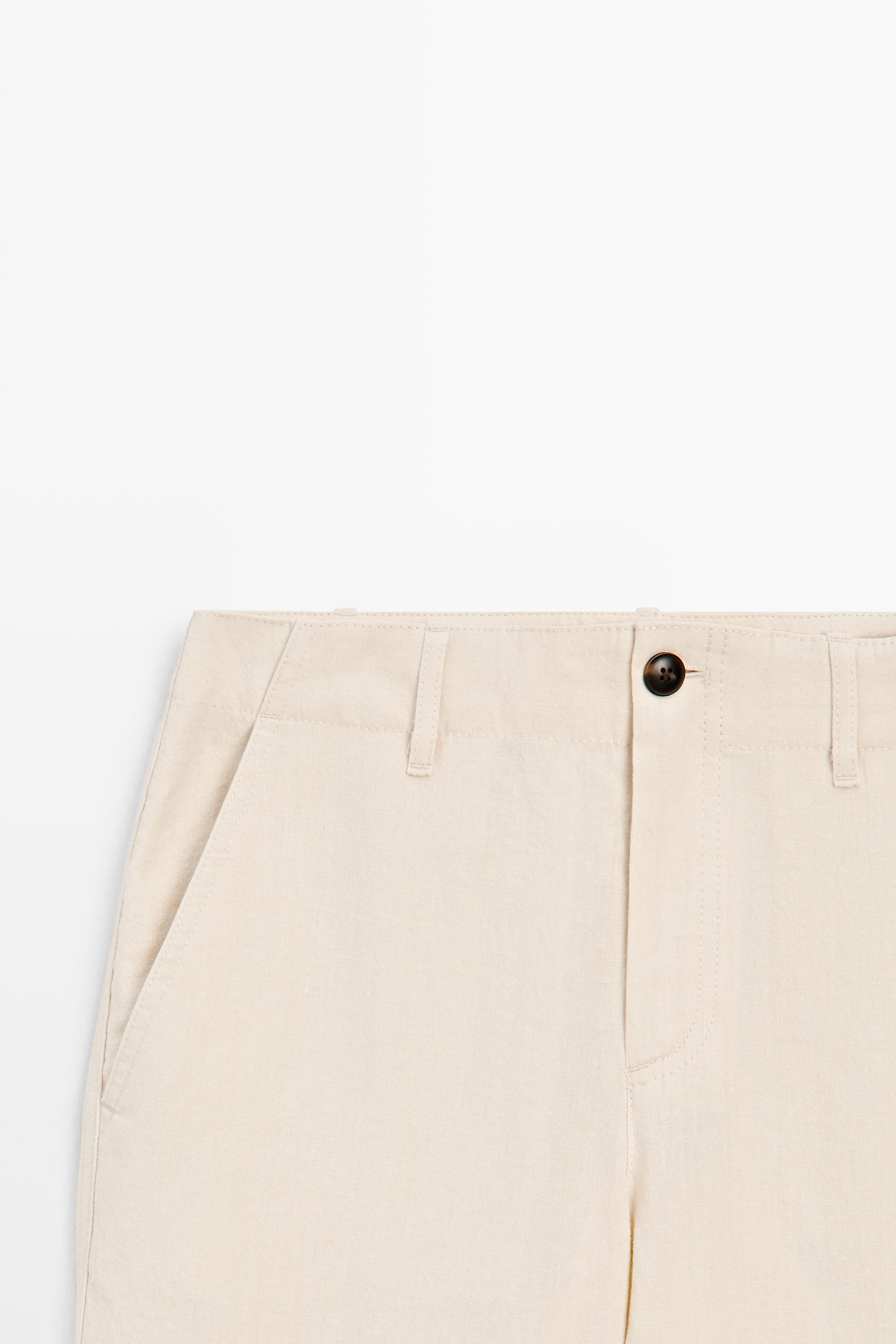 Linen blend relaxed fit pants