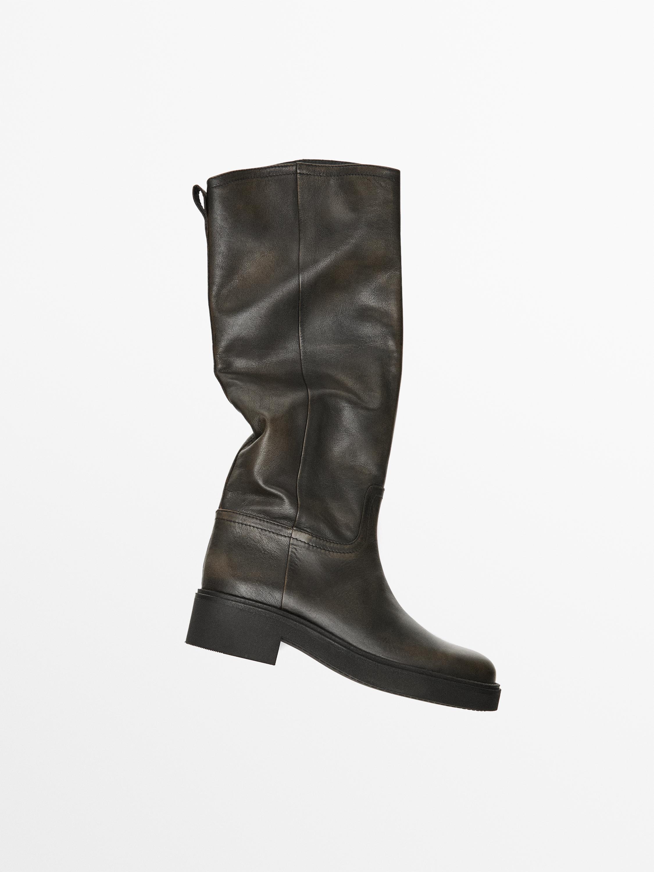 Čižmy z brúsenej kože