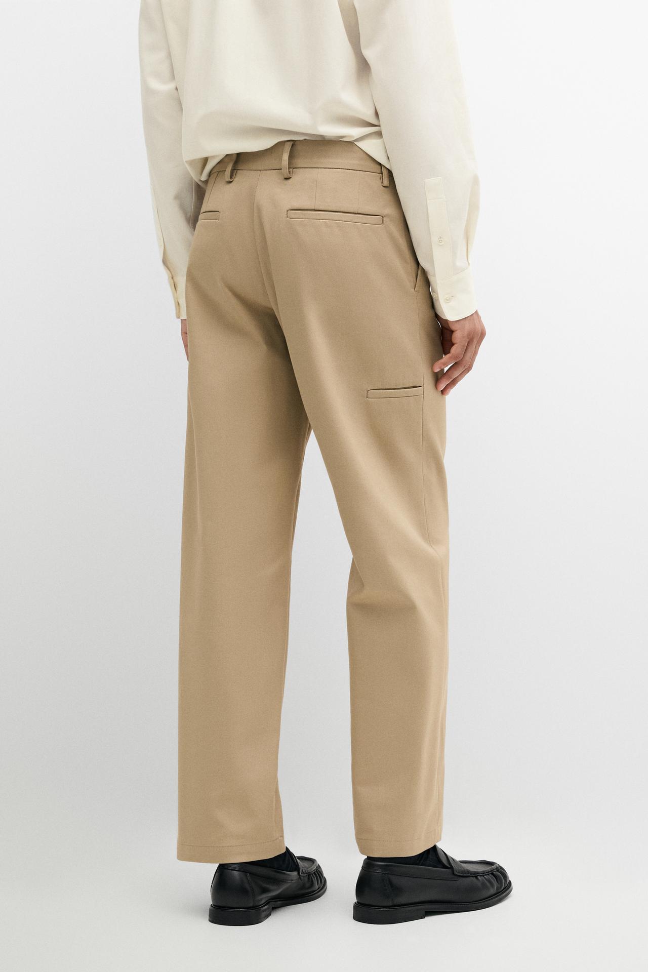 Cotton blend straight-leg pants — OCHRE