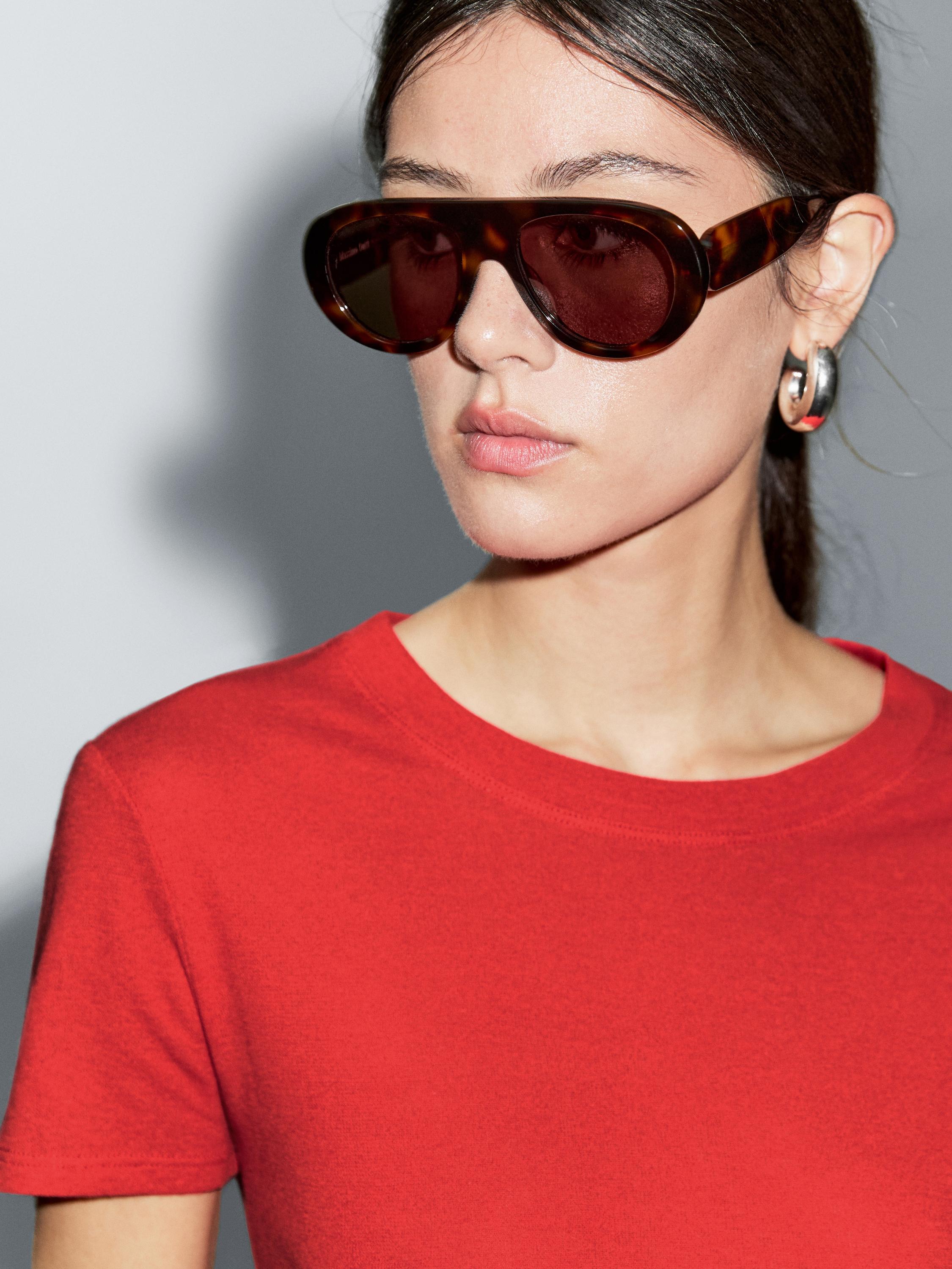 Textured crepe-effect cotton T-shirt