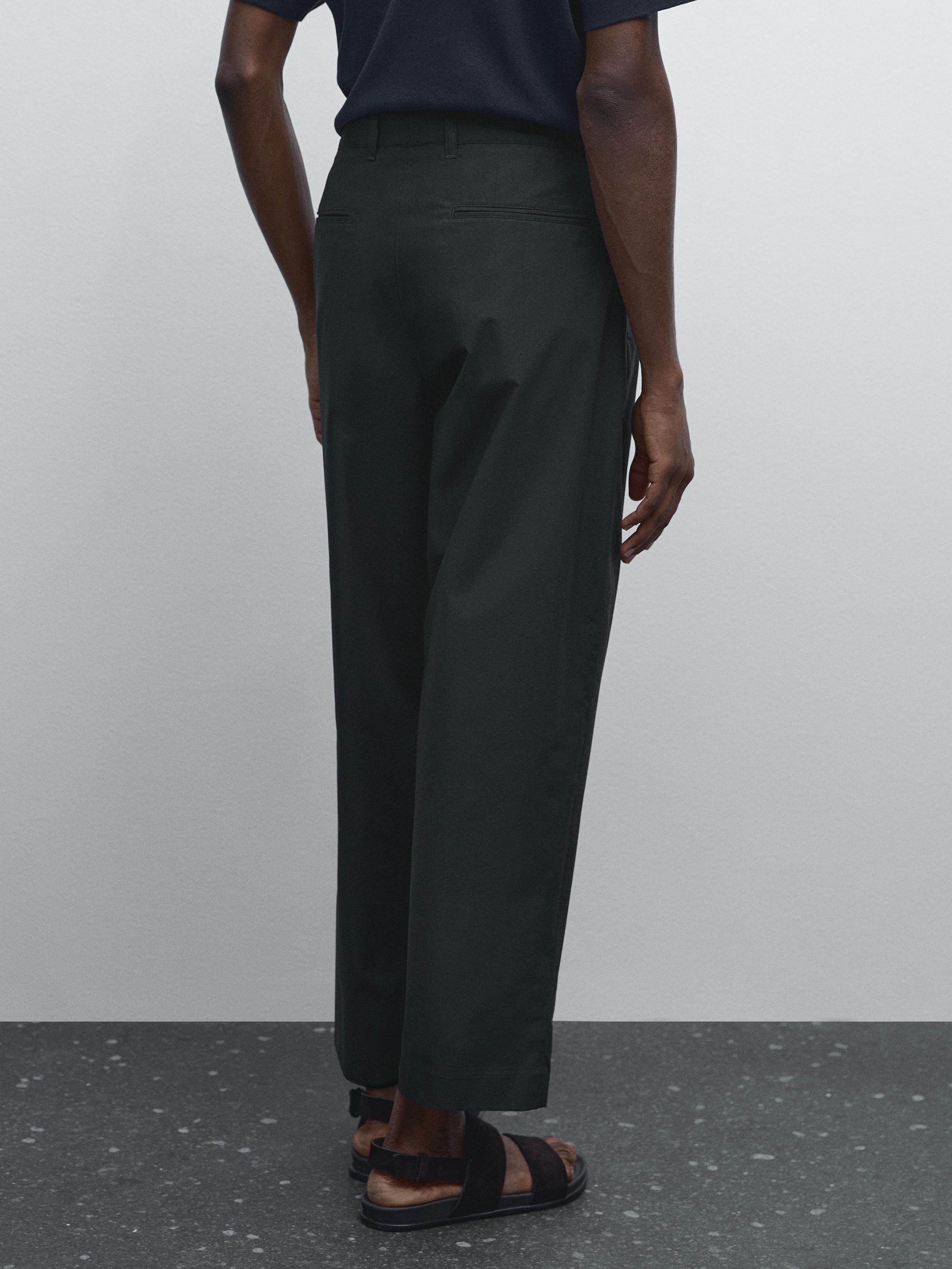 100% cotton trousers with double darts