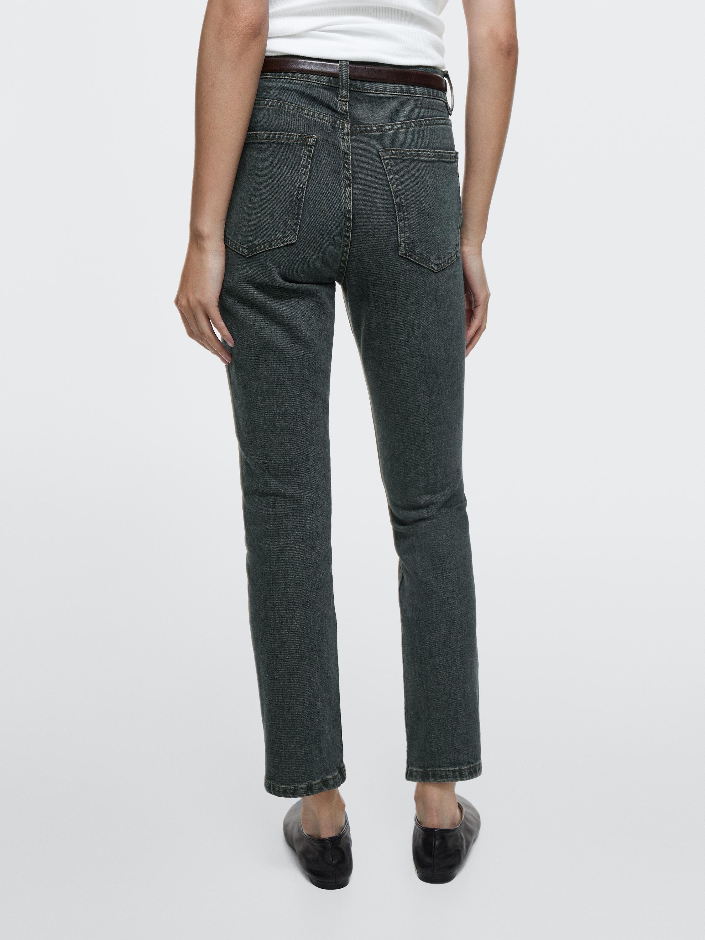 Mid-rise cropped slim fit jeans — Dark blue