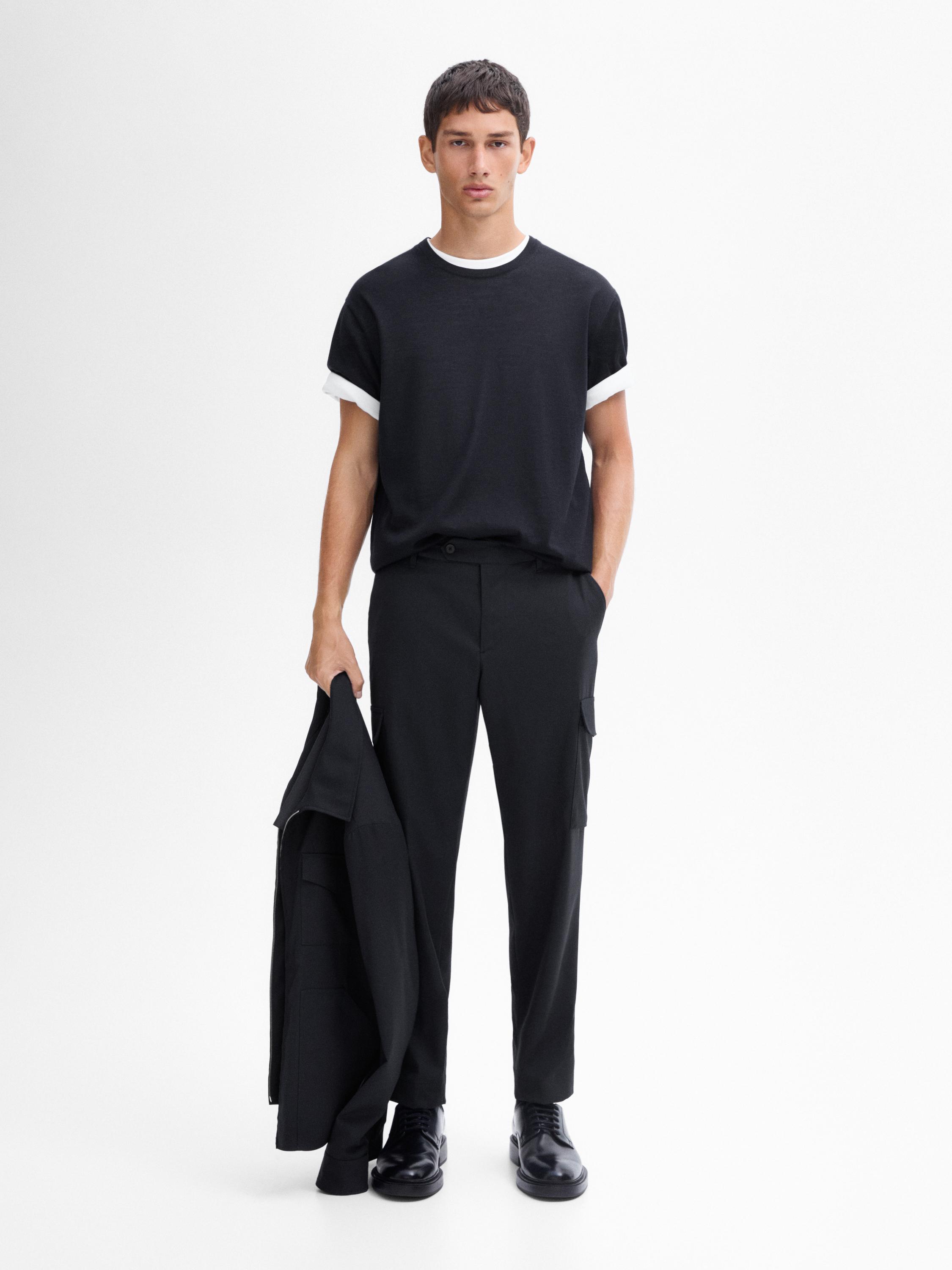 Wool blend knit T-shirt