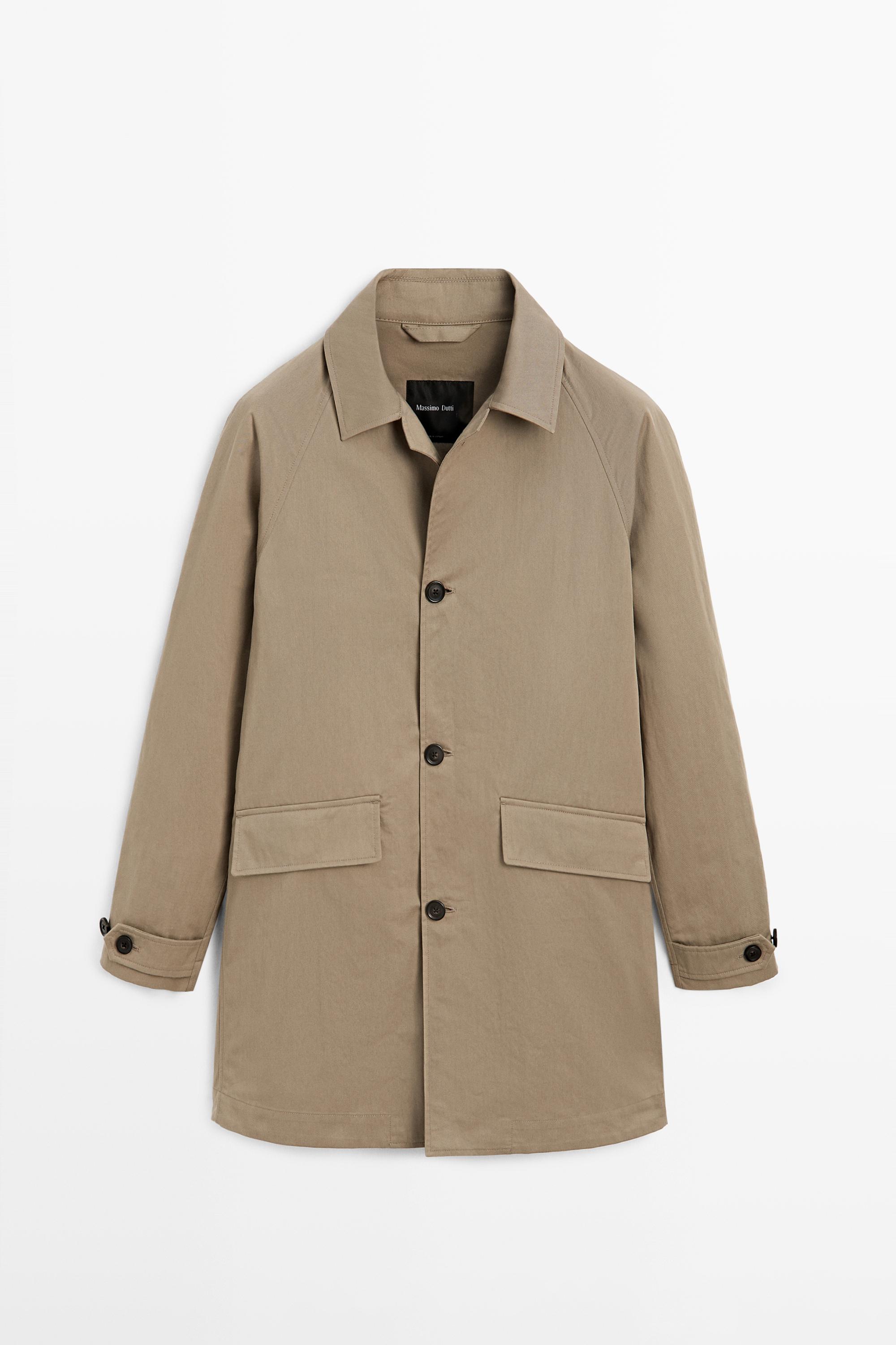 Lightweight cotton blend trench coat — BEIGE