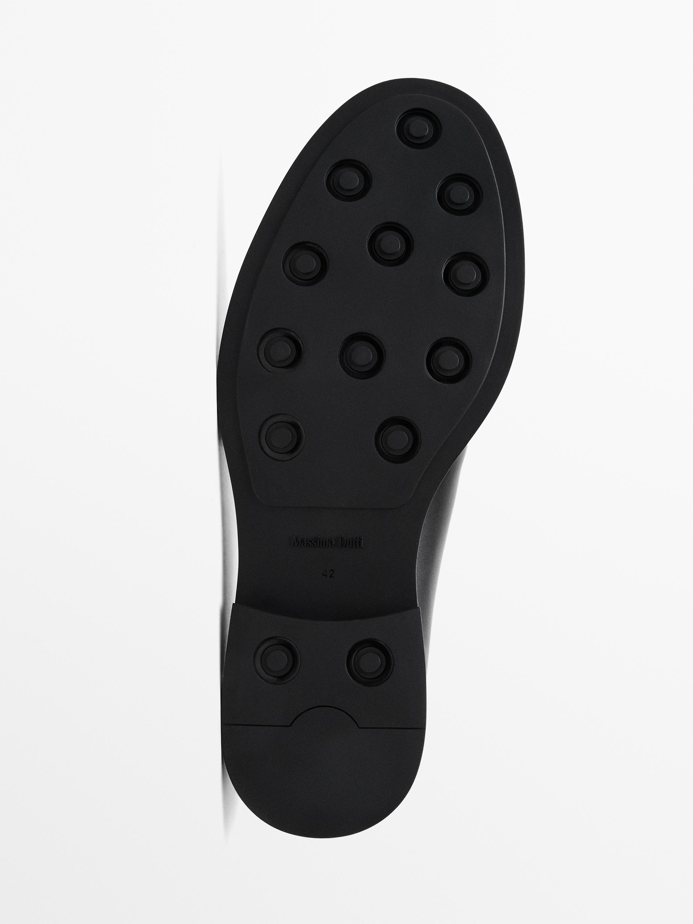 Leather derby shoes — BLACK