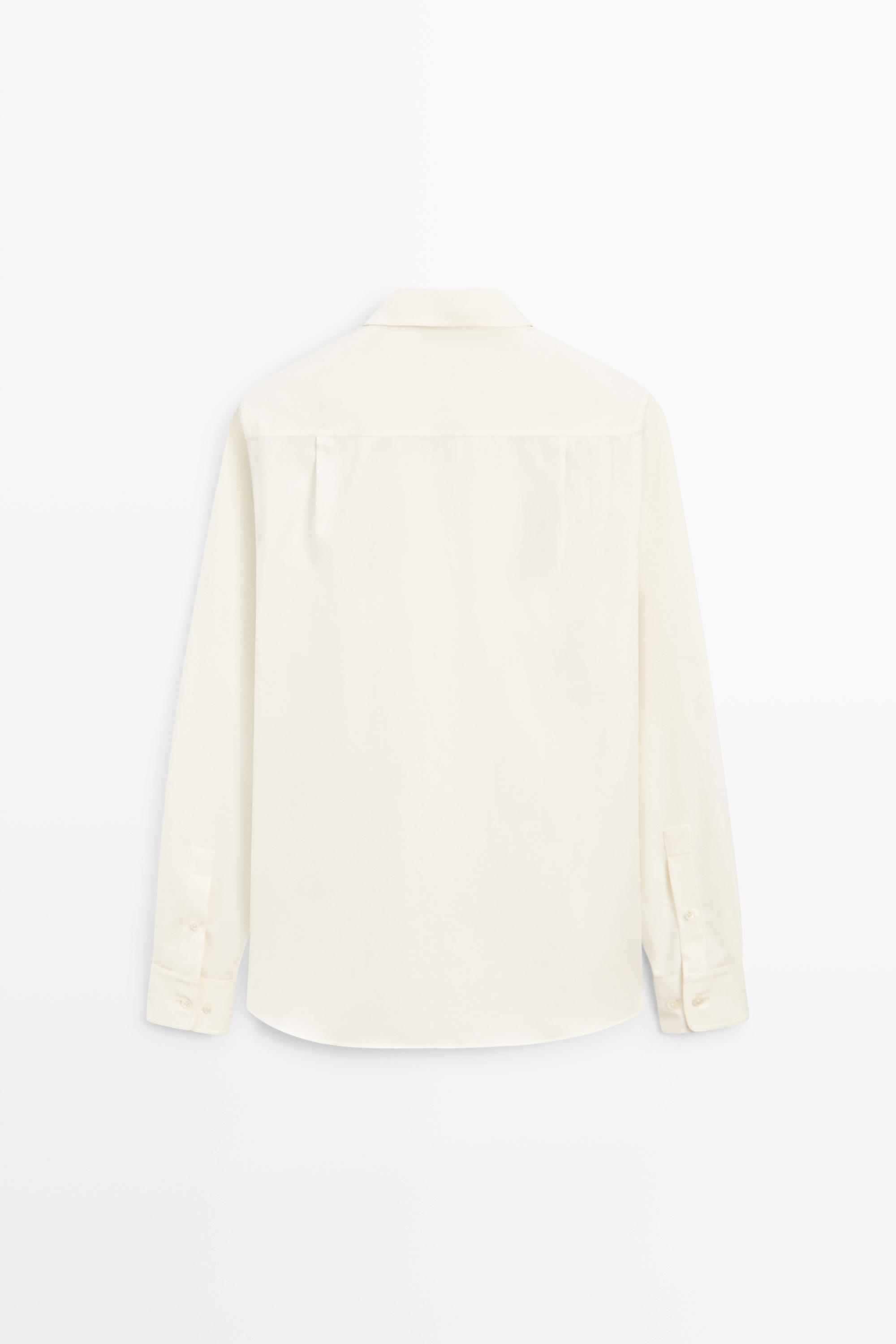 Relaxed fit cotton blend shirt — SAND