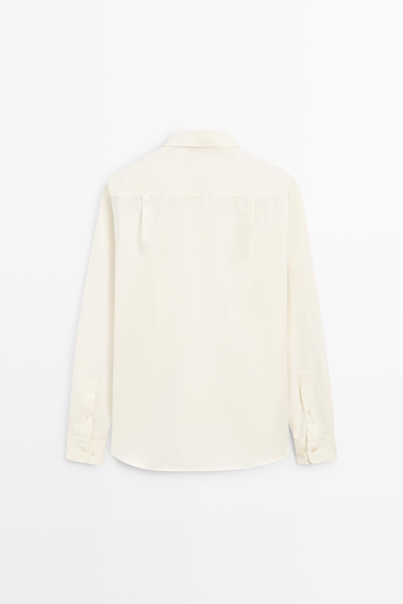 Relaxed fit cotton blend shirt — SAND