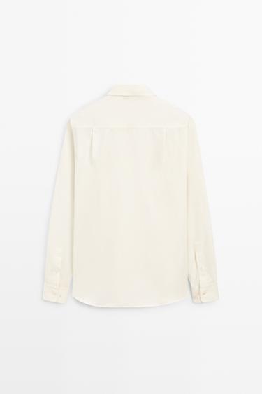 Relaxed fit cotton blend shirt — SAND 6