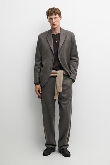 100% wool suit blazer — MINK 1