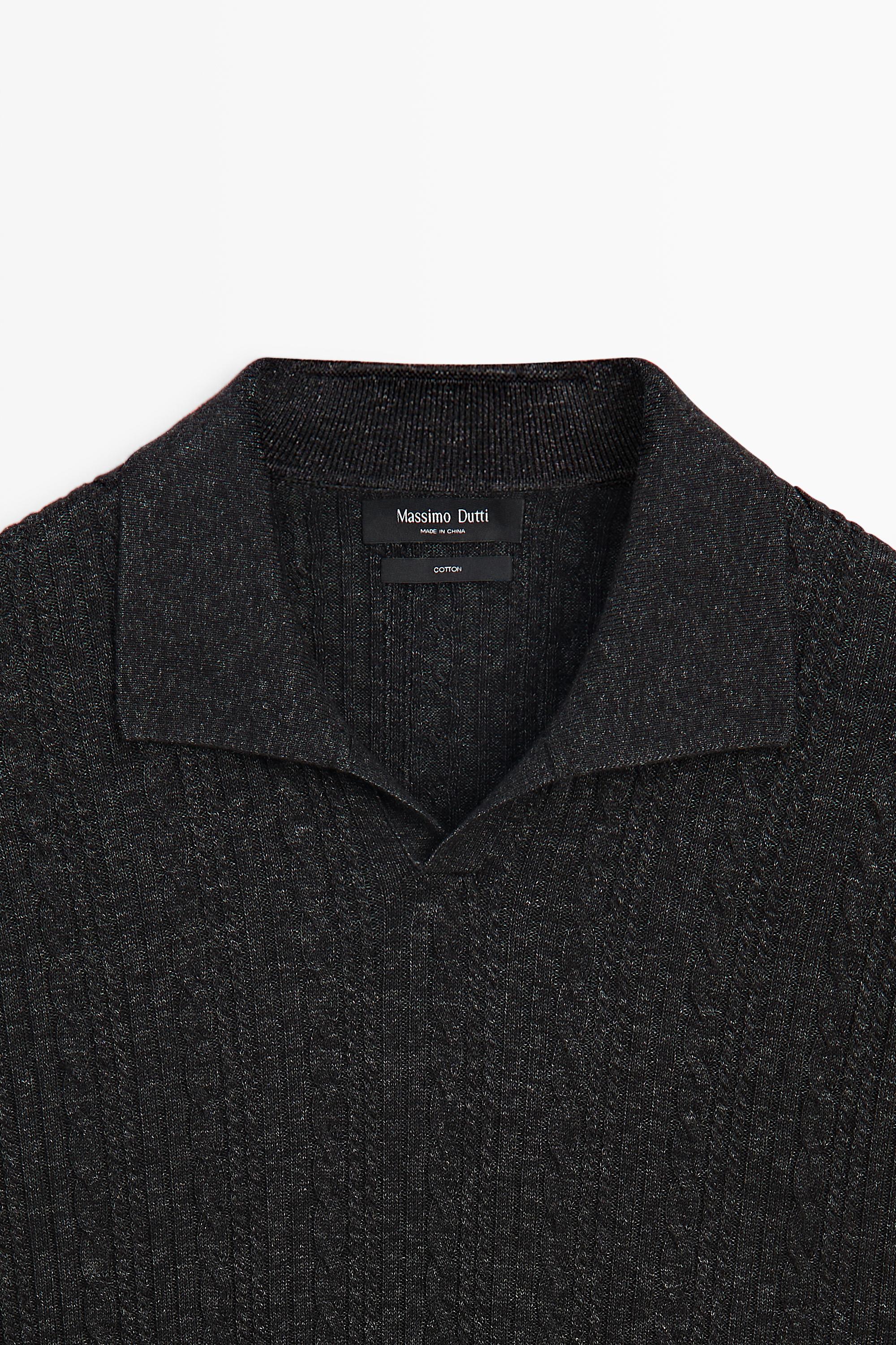 100% Cotton Knit Polo — CHARCOAL