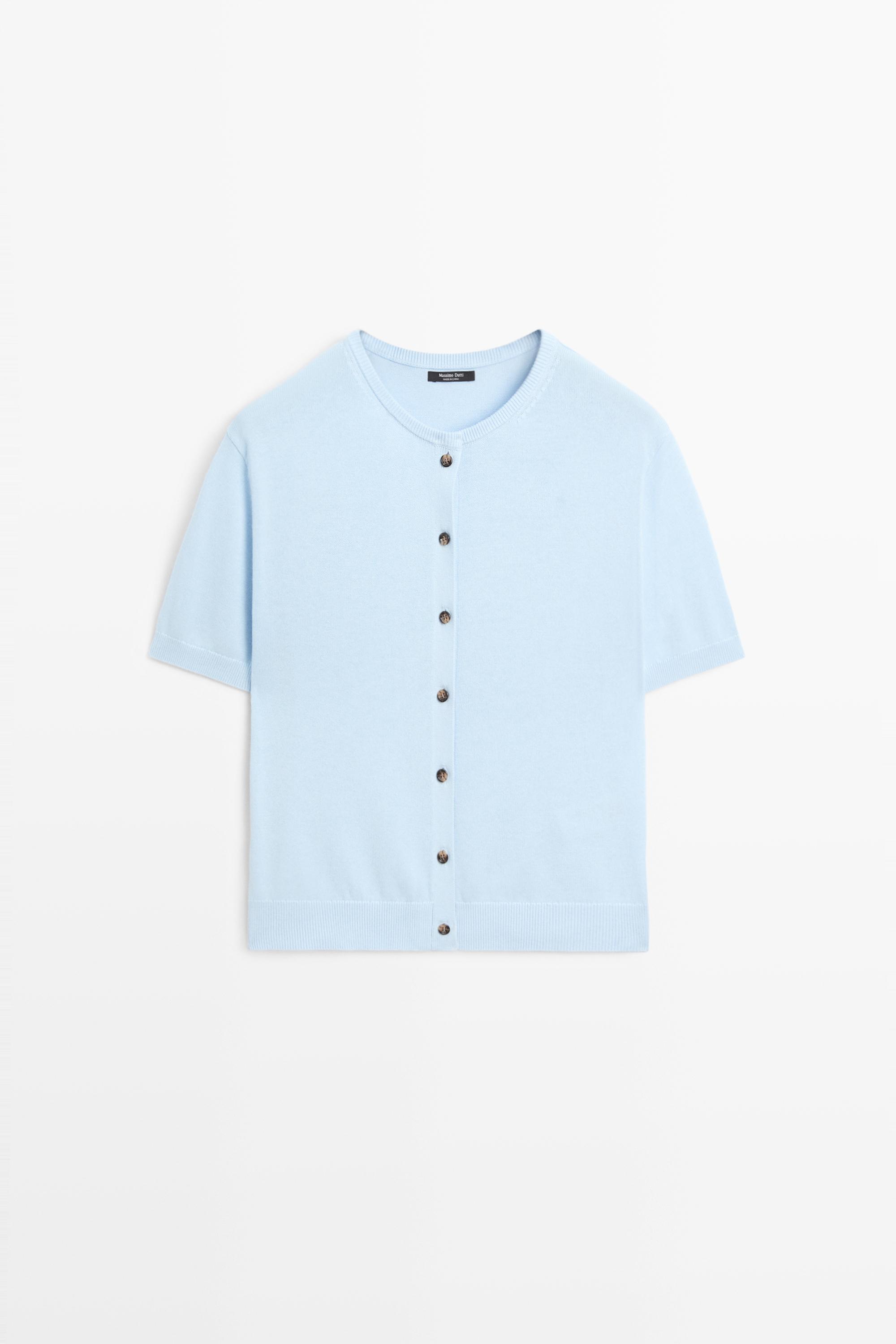 100% cotton short sleeve knit cardigan