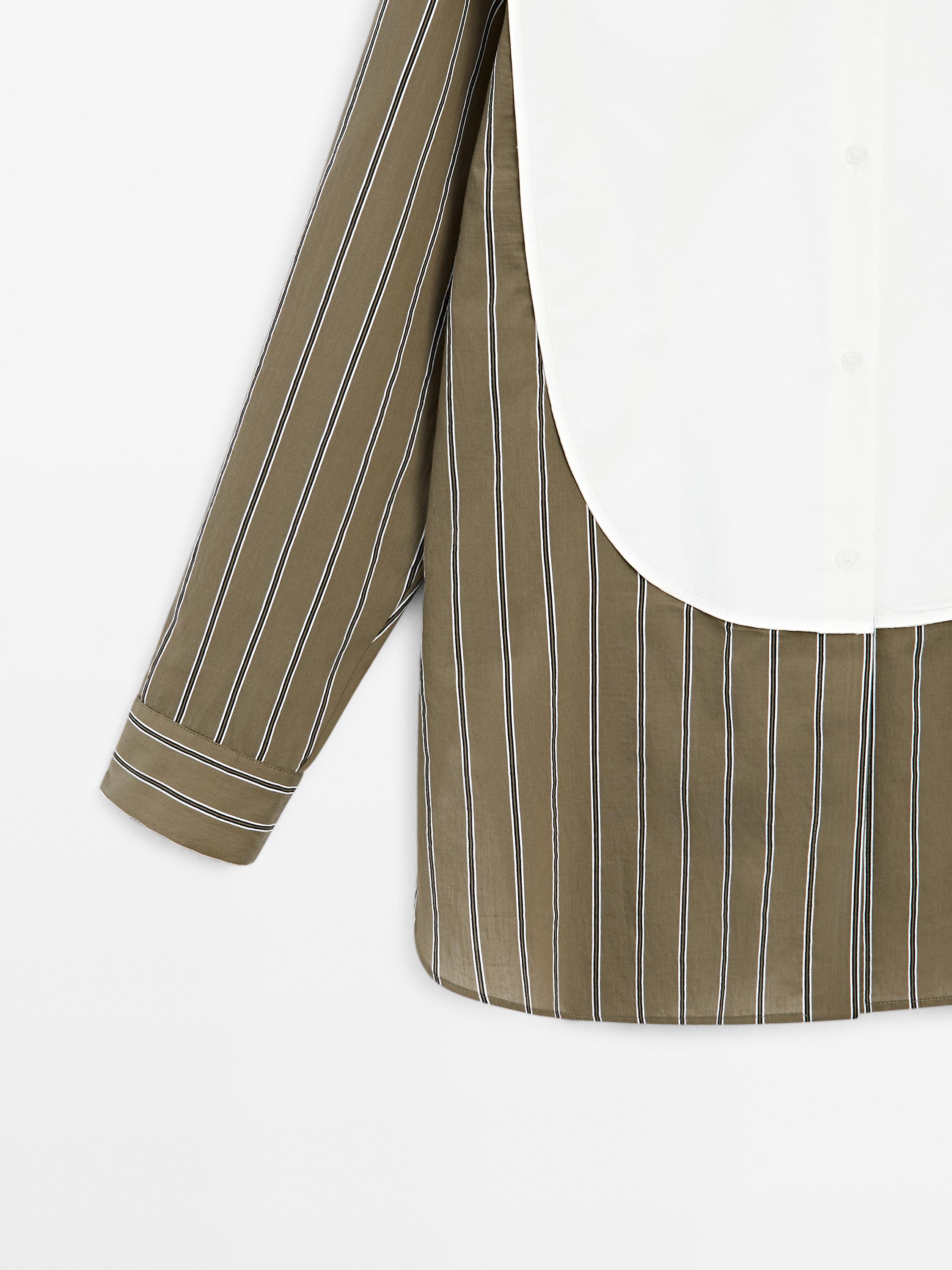 Cotton blend striped chest shirt