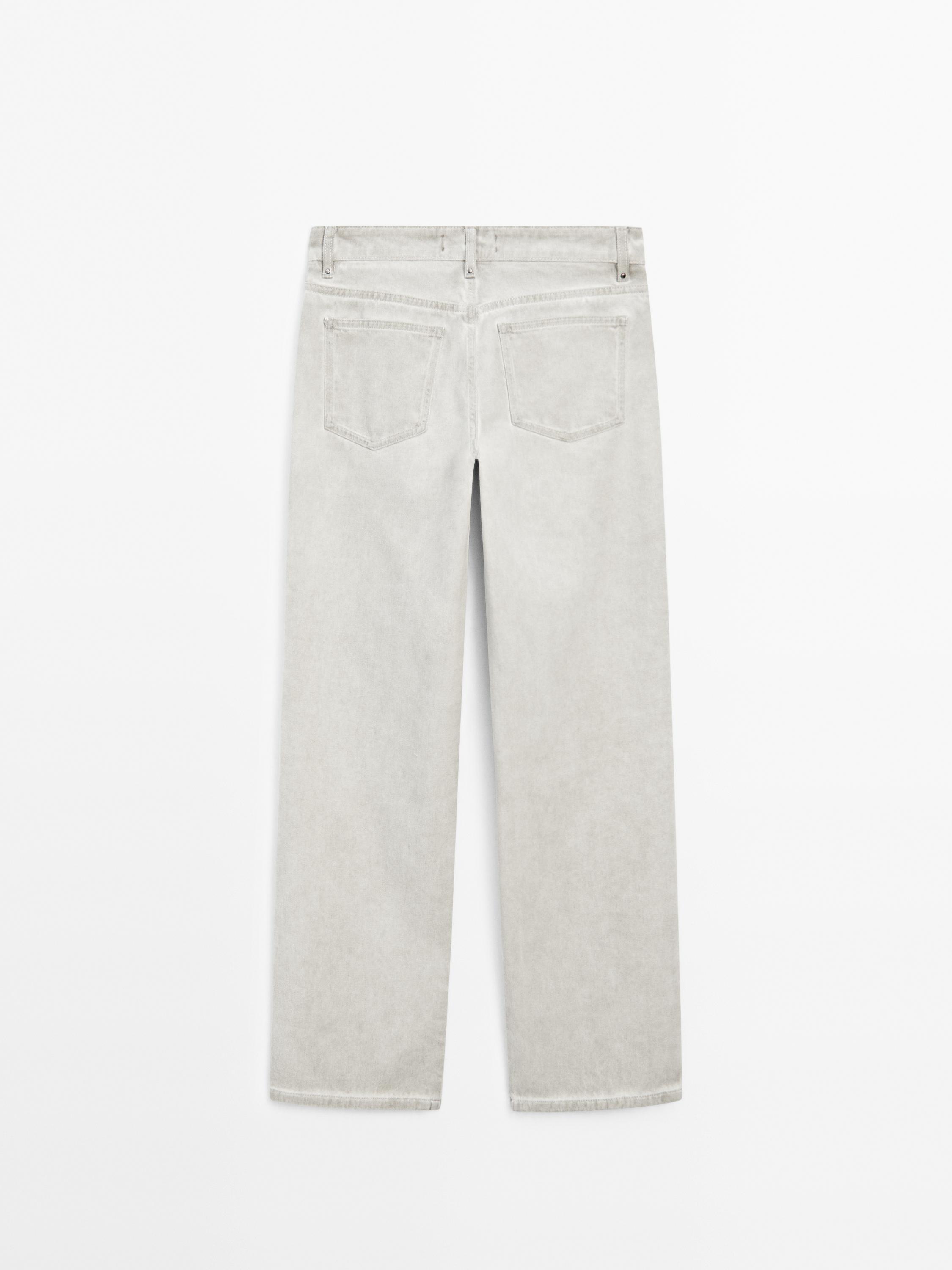 Straight-leg trousers with studs