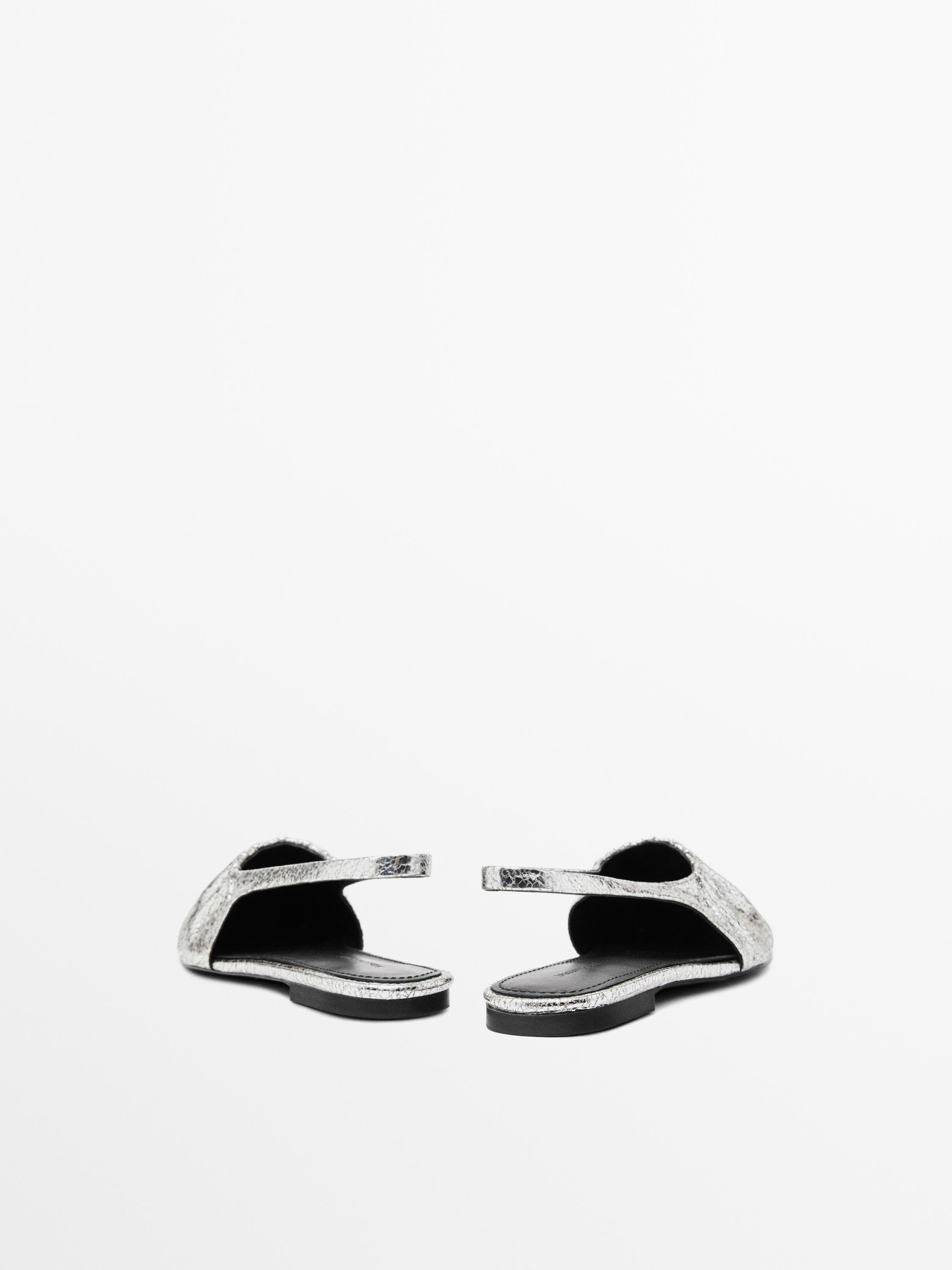 Metallic slingback ballet flats