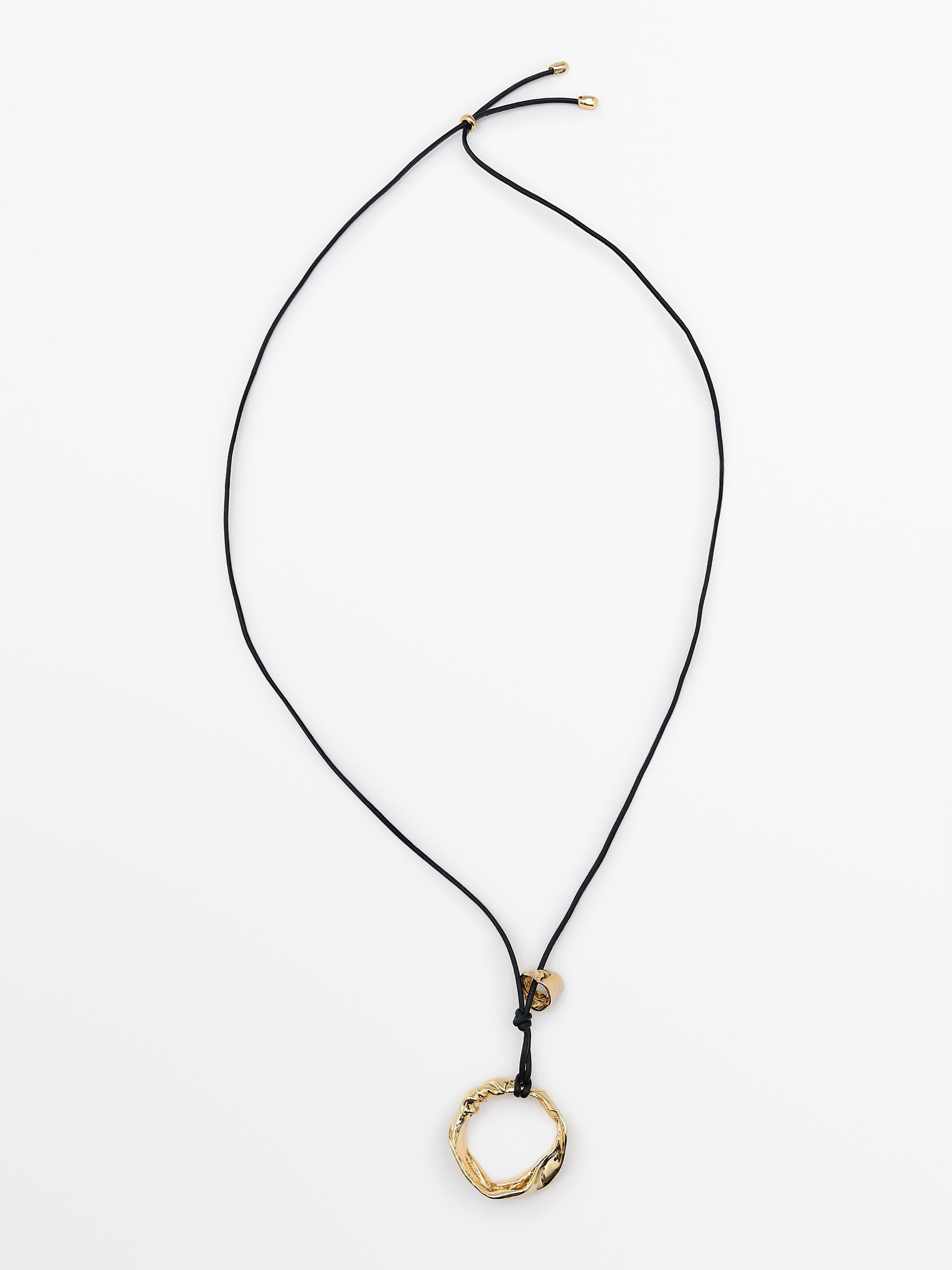Leather necklace with irregular piece