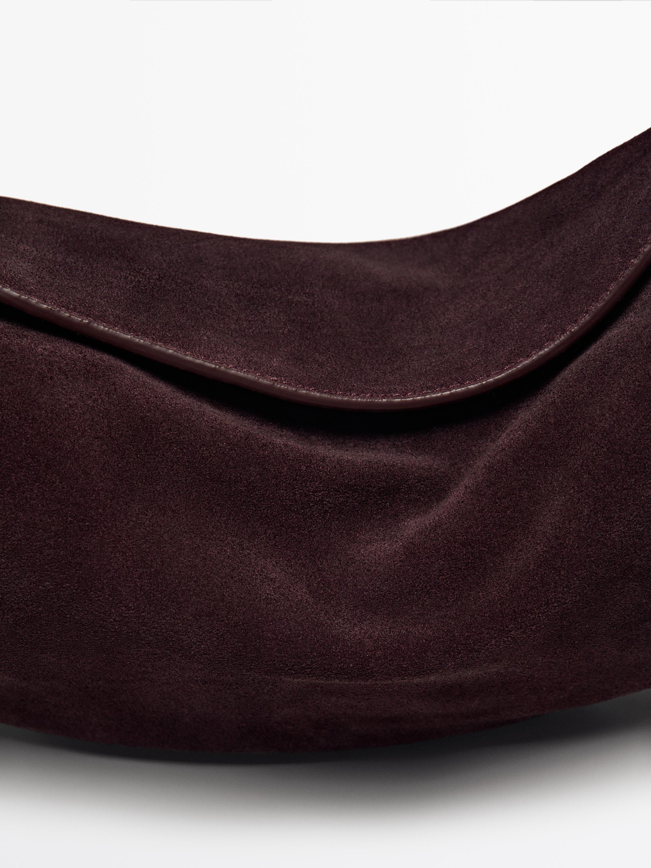 Split suede shoulder bag