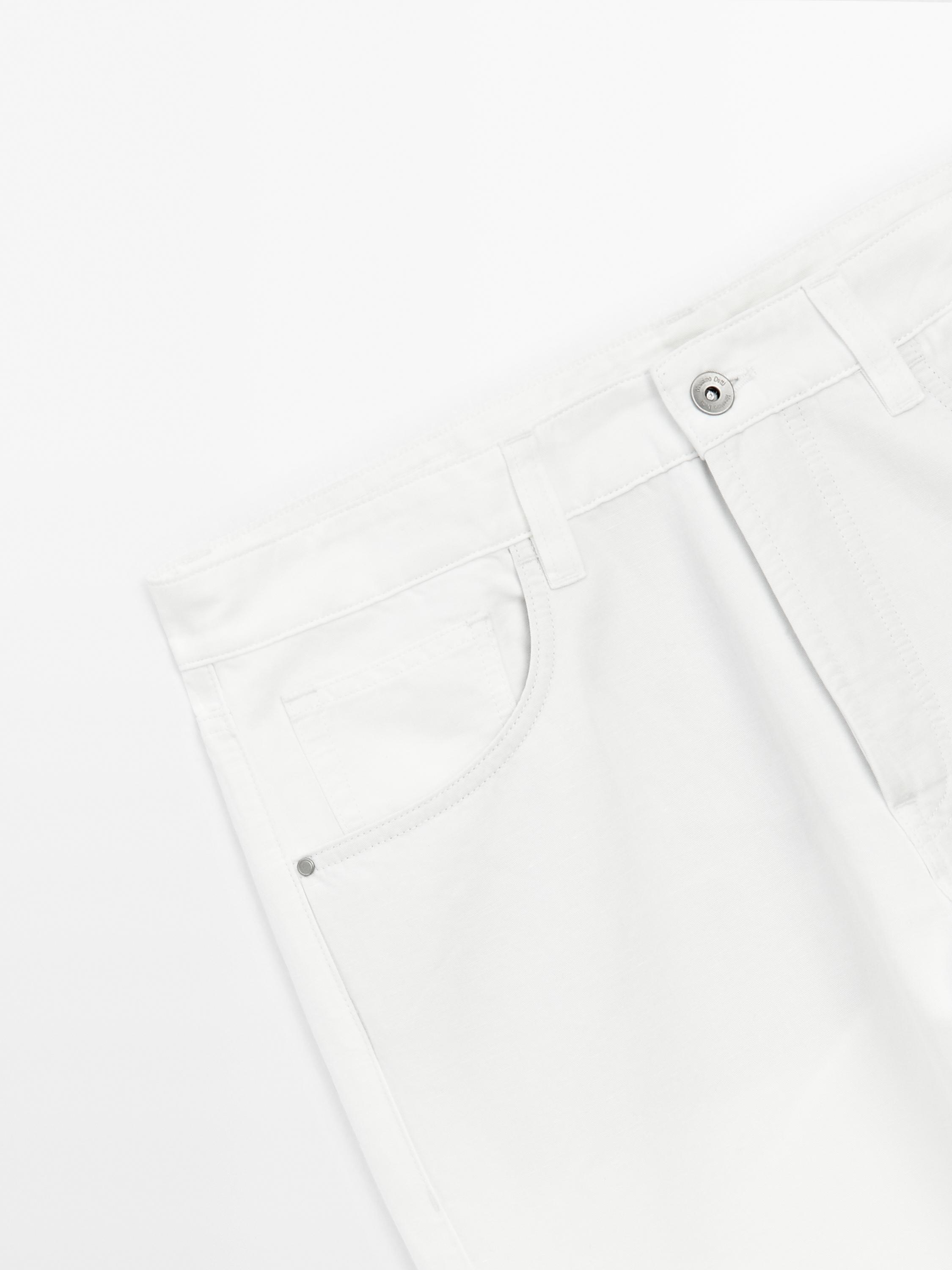 Cotton blend tapered fit trousers