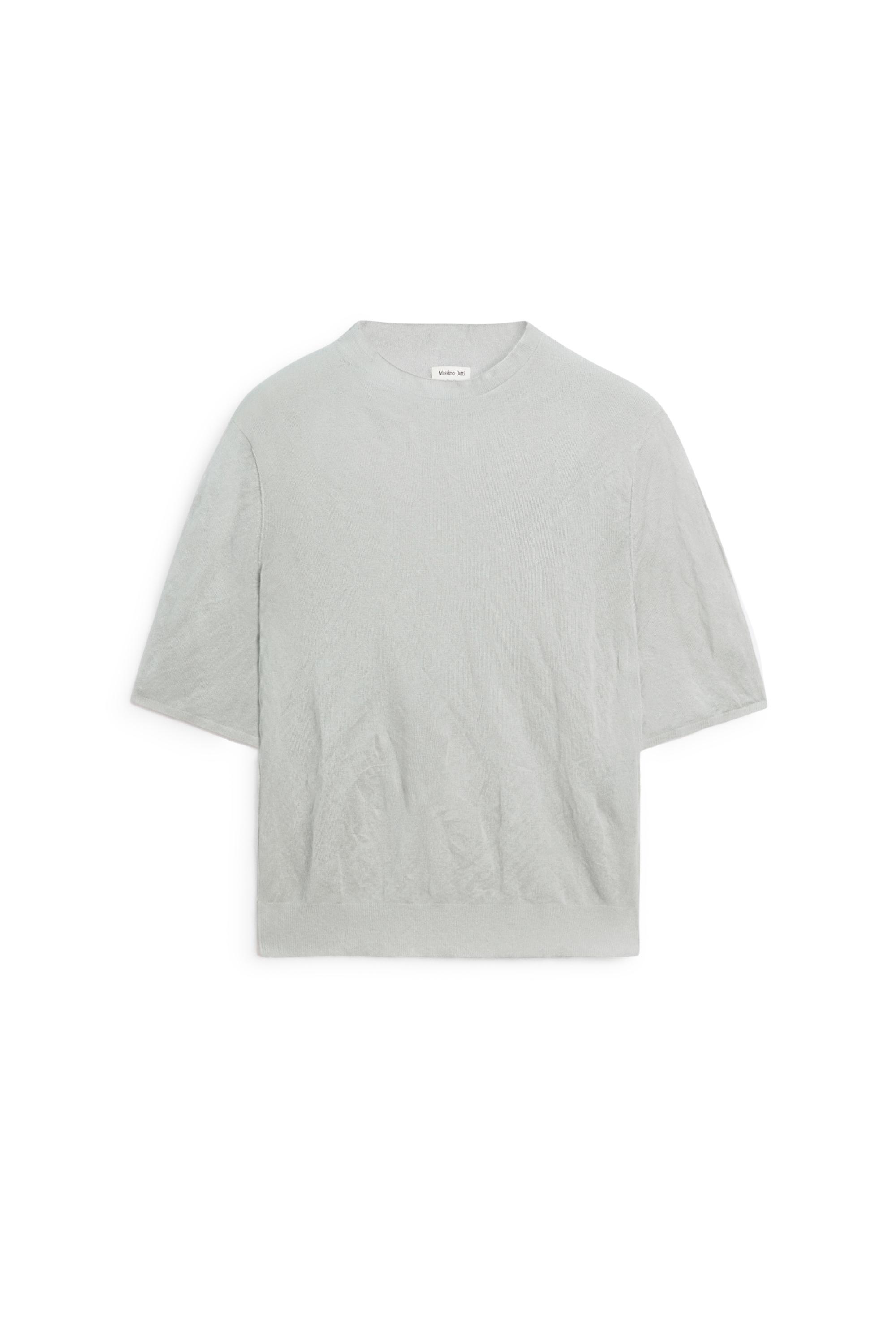 Short sleeve fine knit sweater - STUDIO — Silver