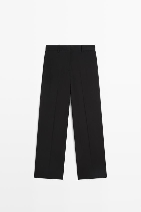 Dökümlü düz paça pantolon