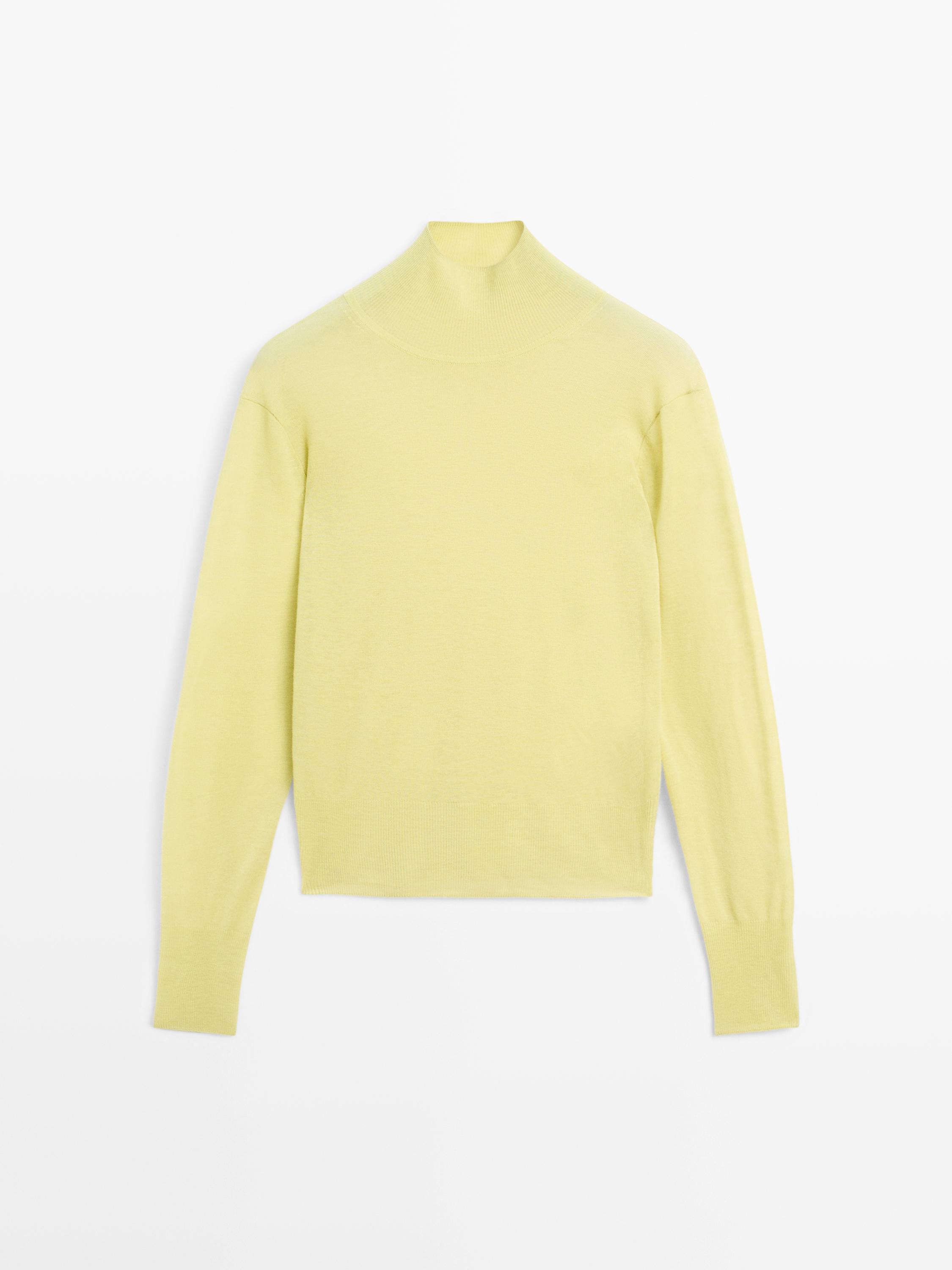 Knit 100% wool mock turtleneck sweater - STUDIO