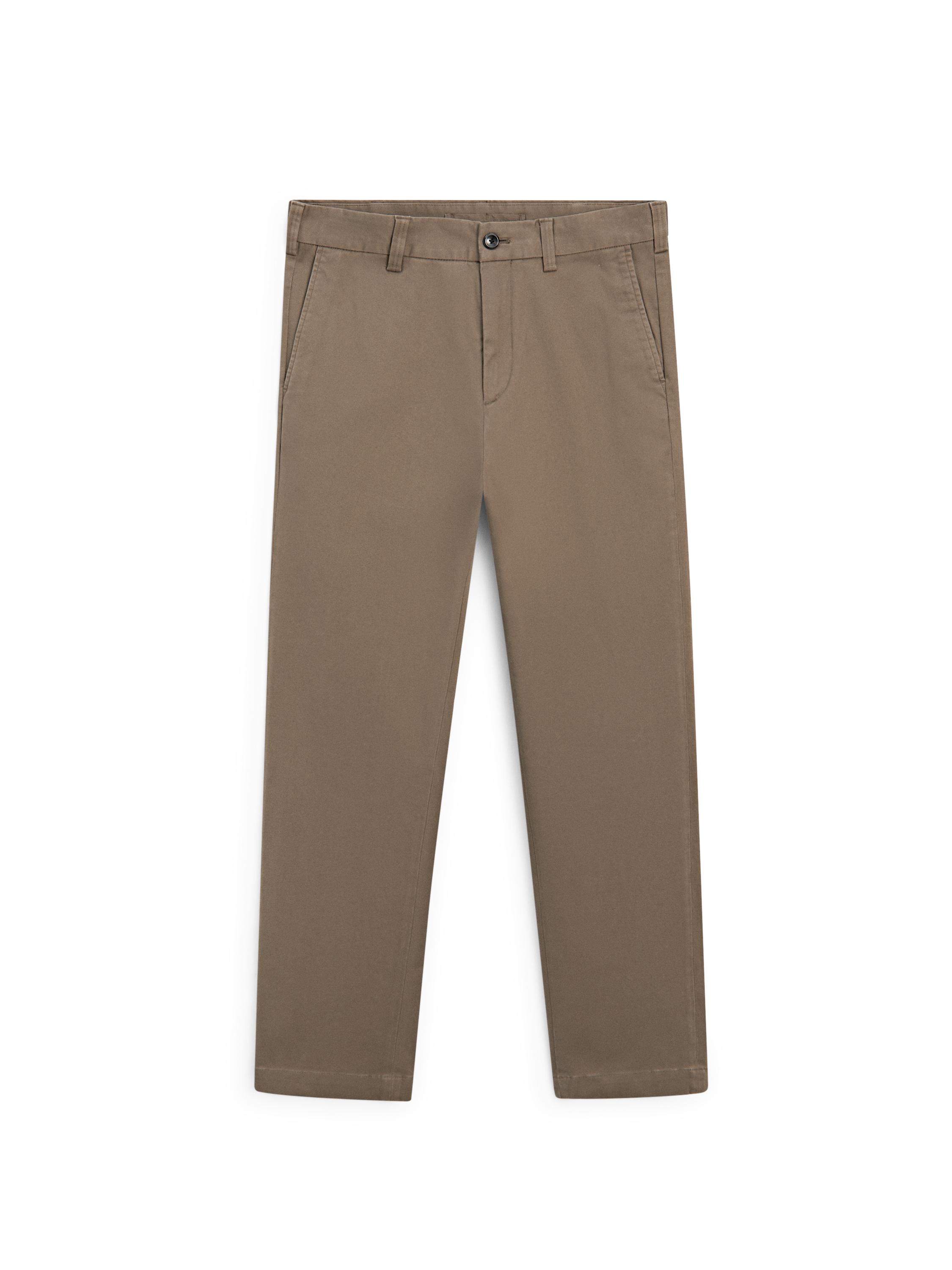 Tapered fit micro textured trousers — MINK