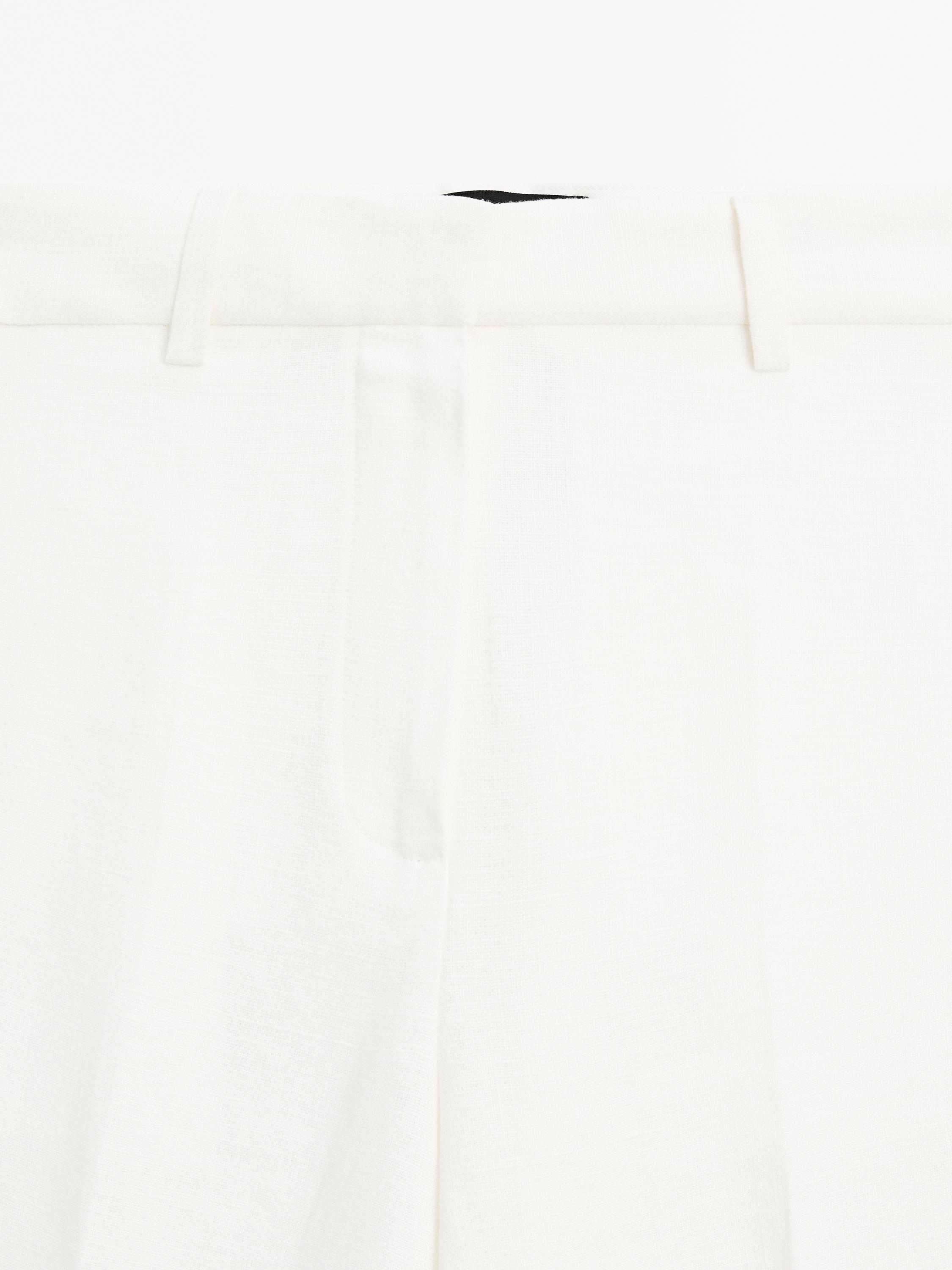 100% linen straight-fit suit trousers