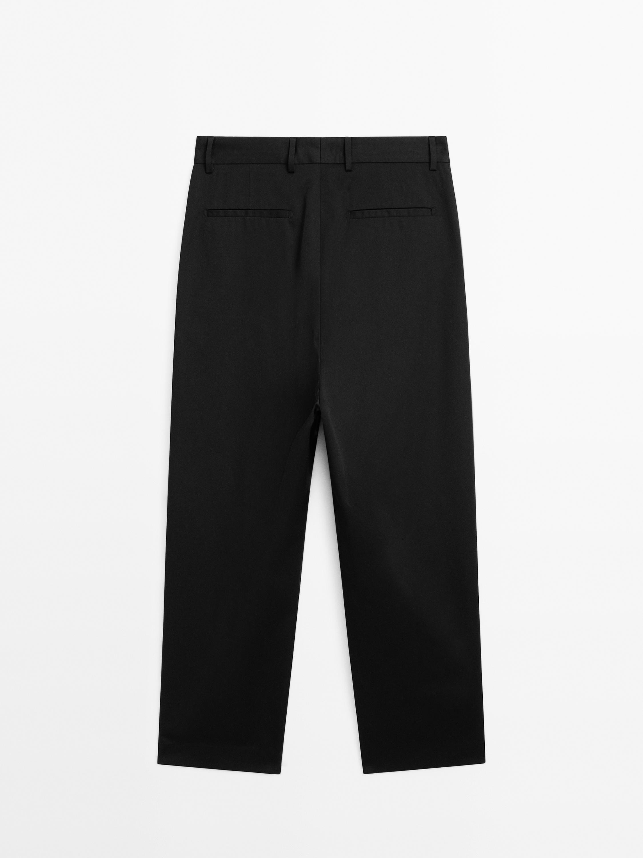 100% cotton twill relaxed fit trousers