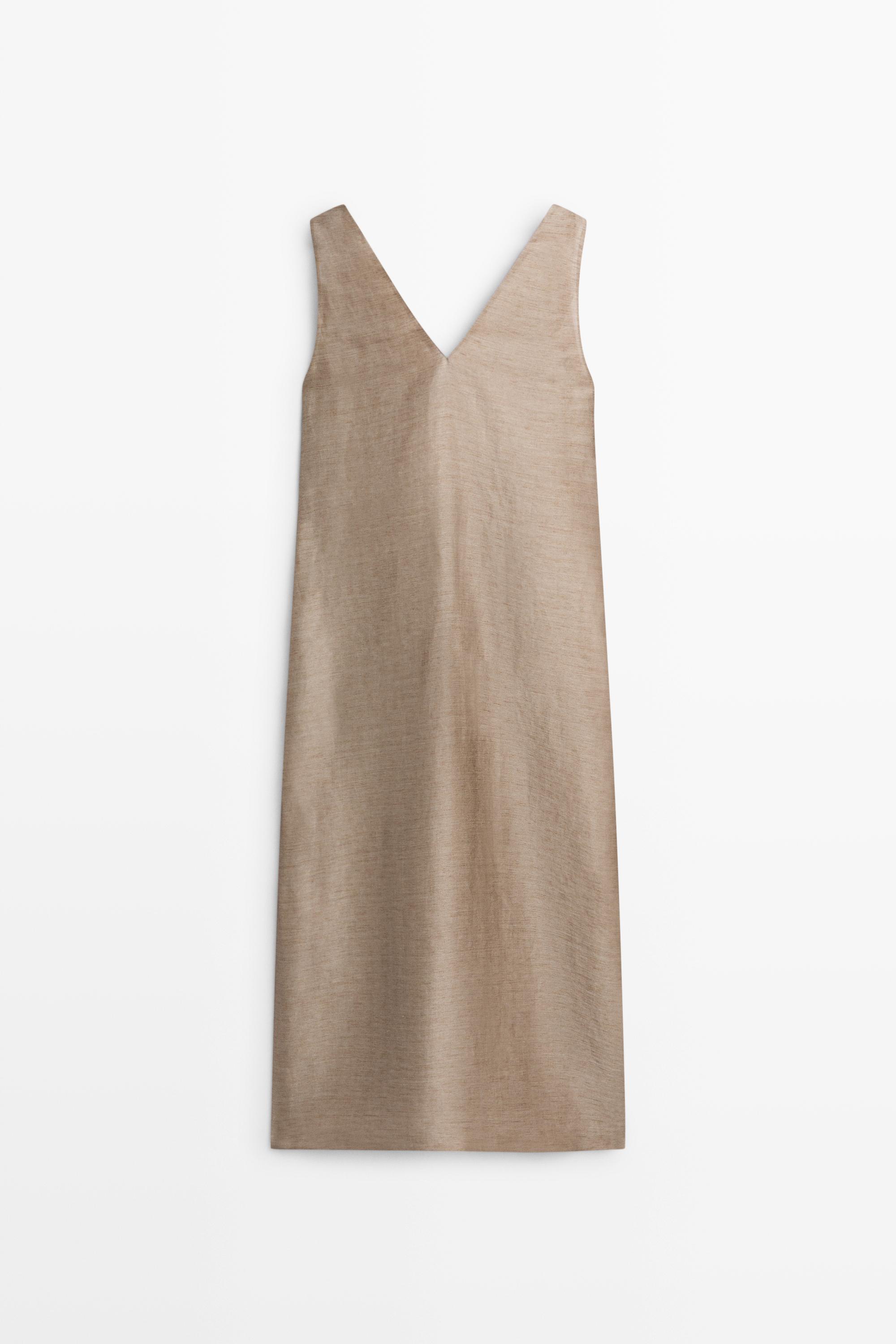 Wide strap midi dress - STUDIO — STONE