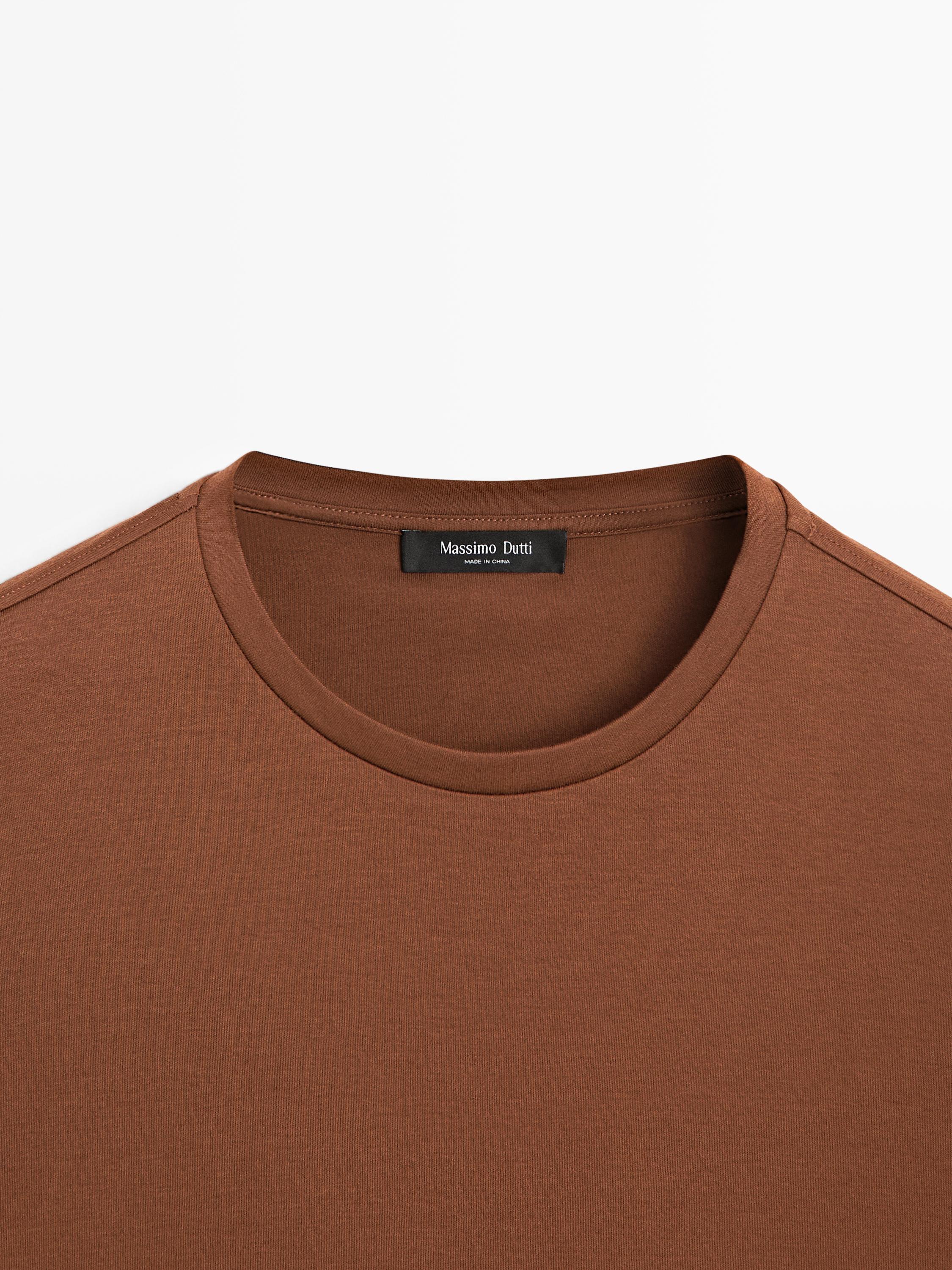 Short sleeve cotton blend T-shirt — COPPER