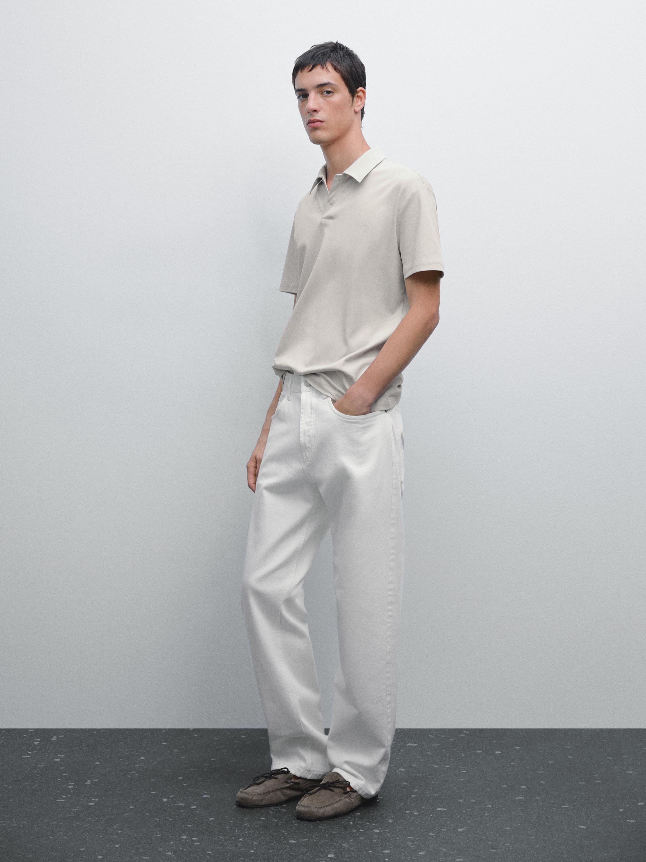 Short sleeve polo snap placket