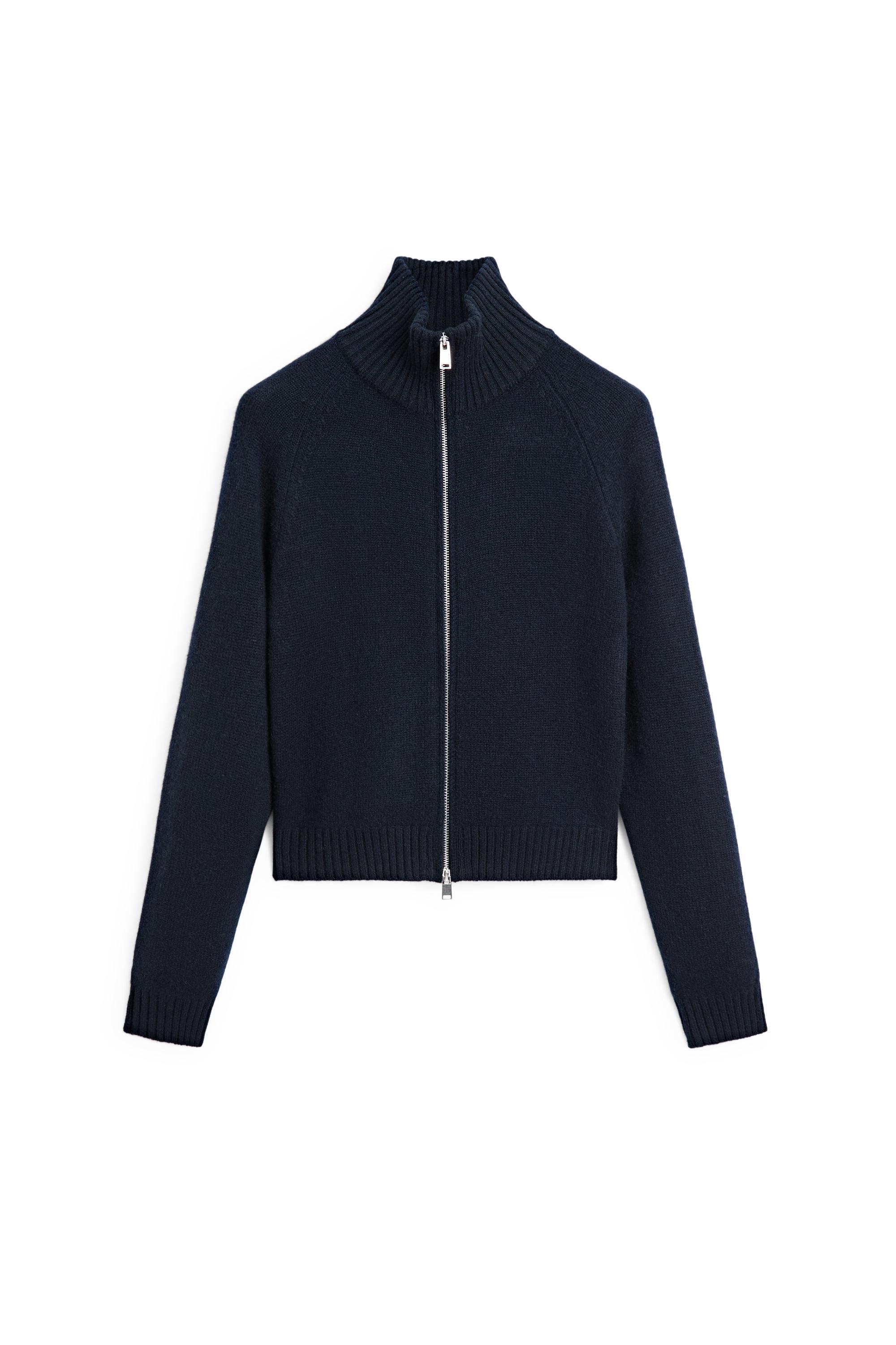 Massimo Dutti %100 kaşmir fermuarlı triko hırka görsel 4