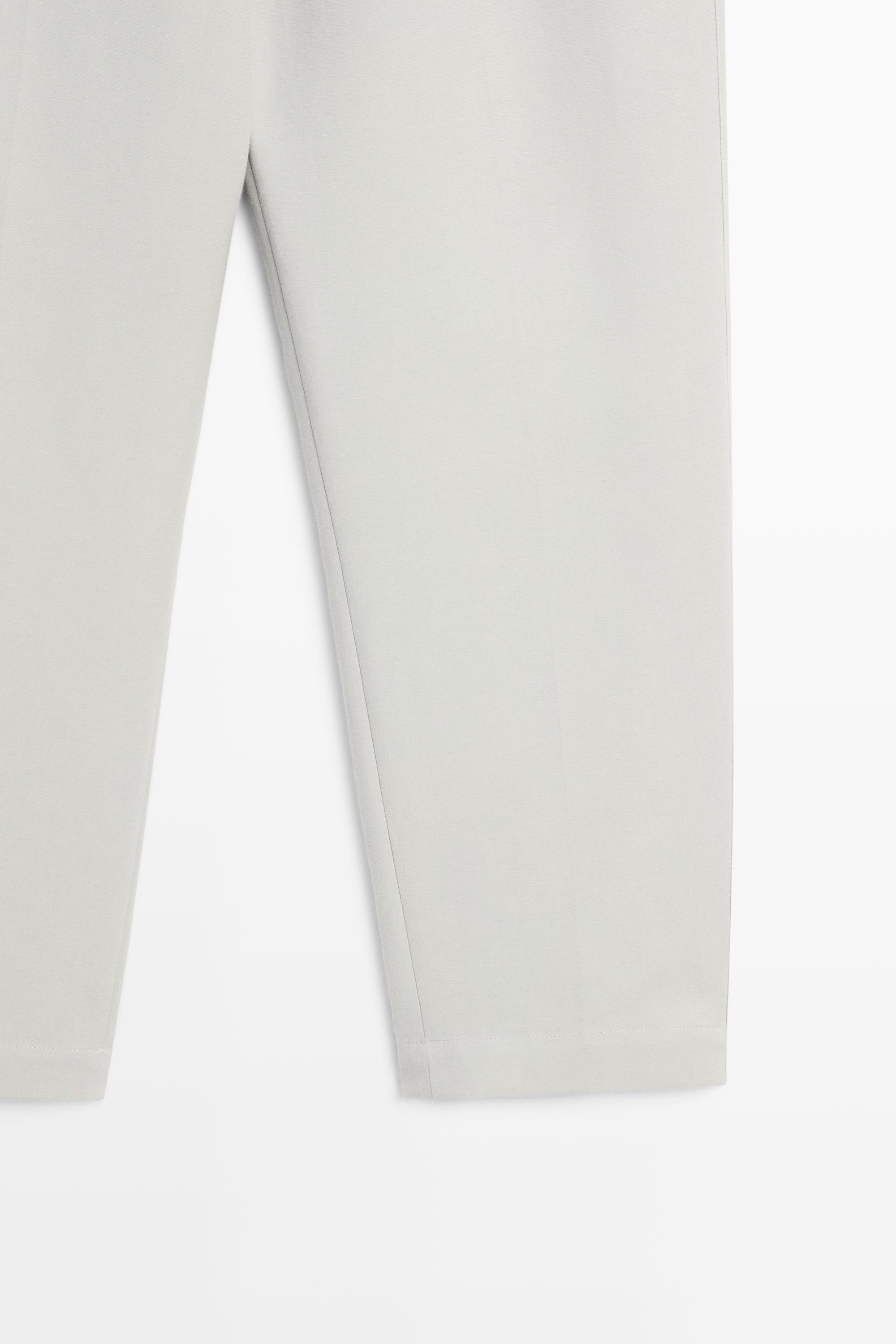 Suit pants with adjustable tab detail - STUDIO — GREY MARL