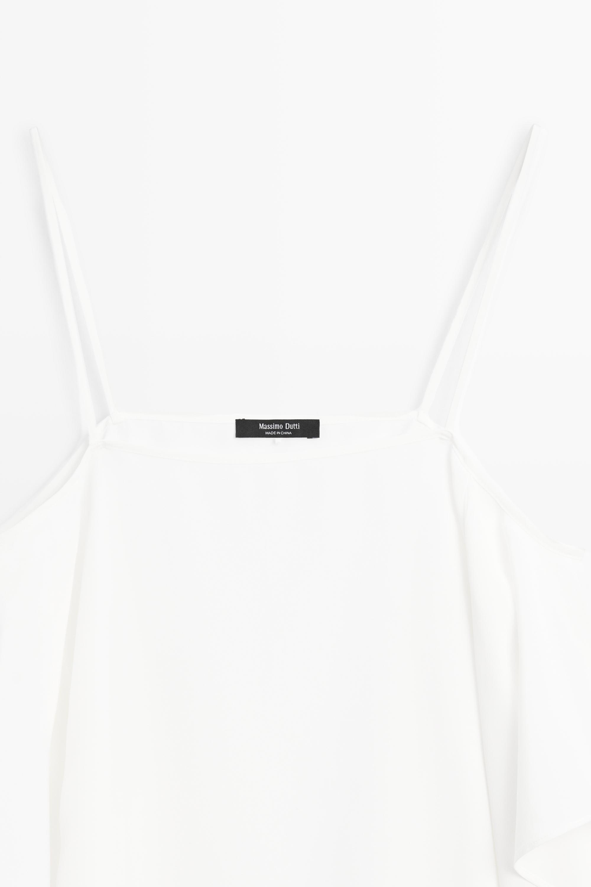 Flowing spaghetti strap top — WHITE