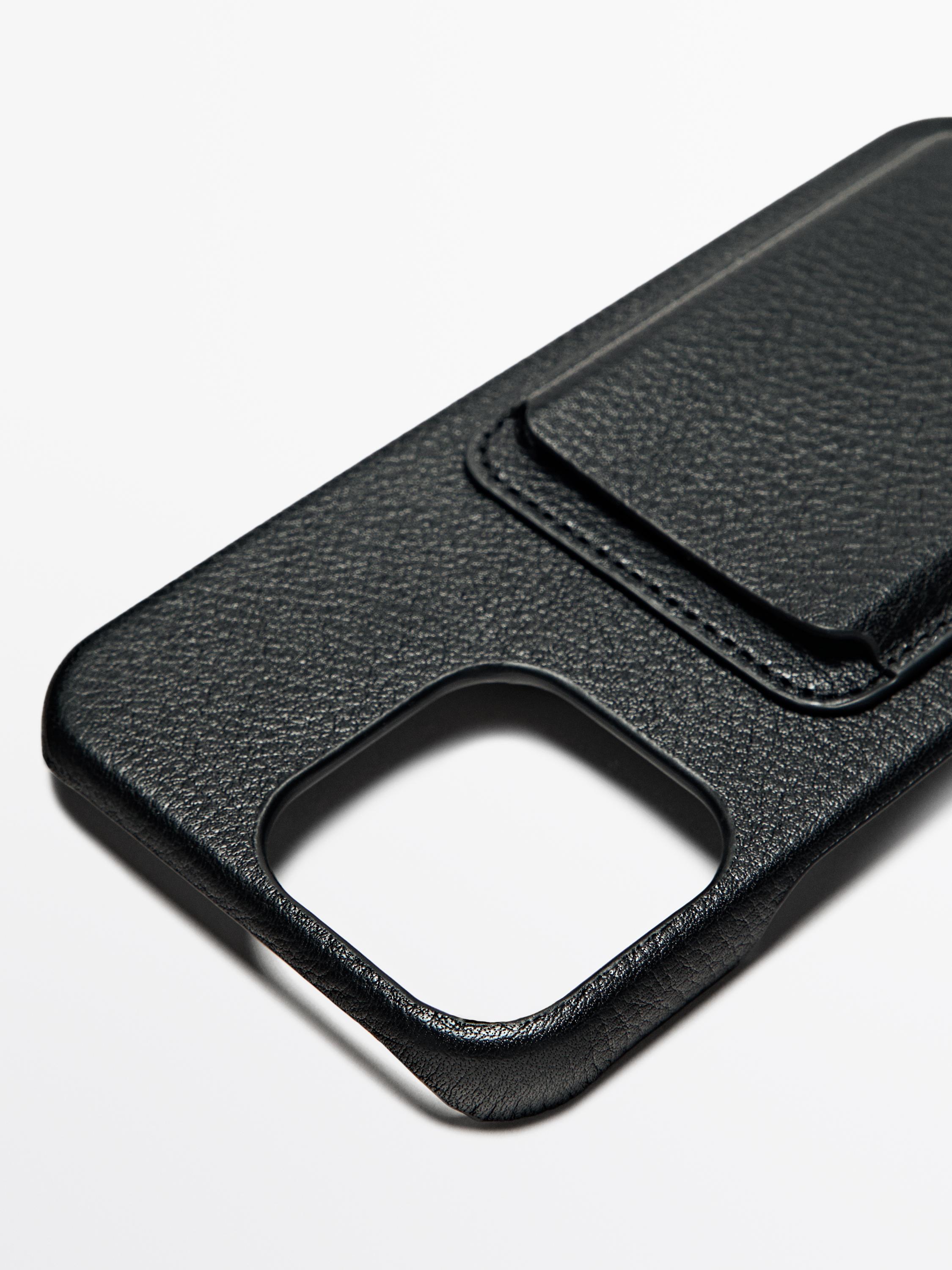 Nappa leather iPhone Pro Max case — BLACK