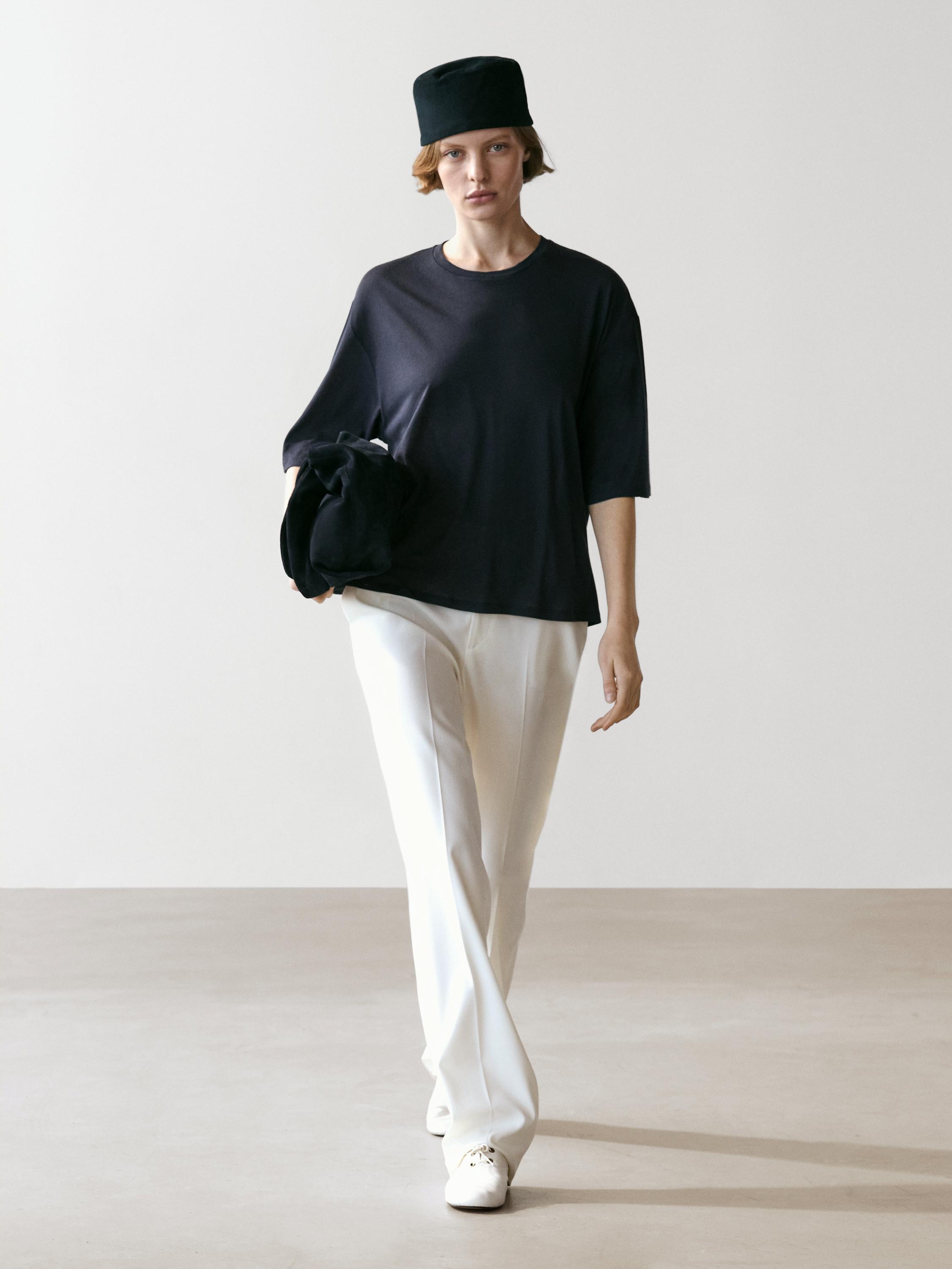 T-shirt oversize manches courtes en coton