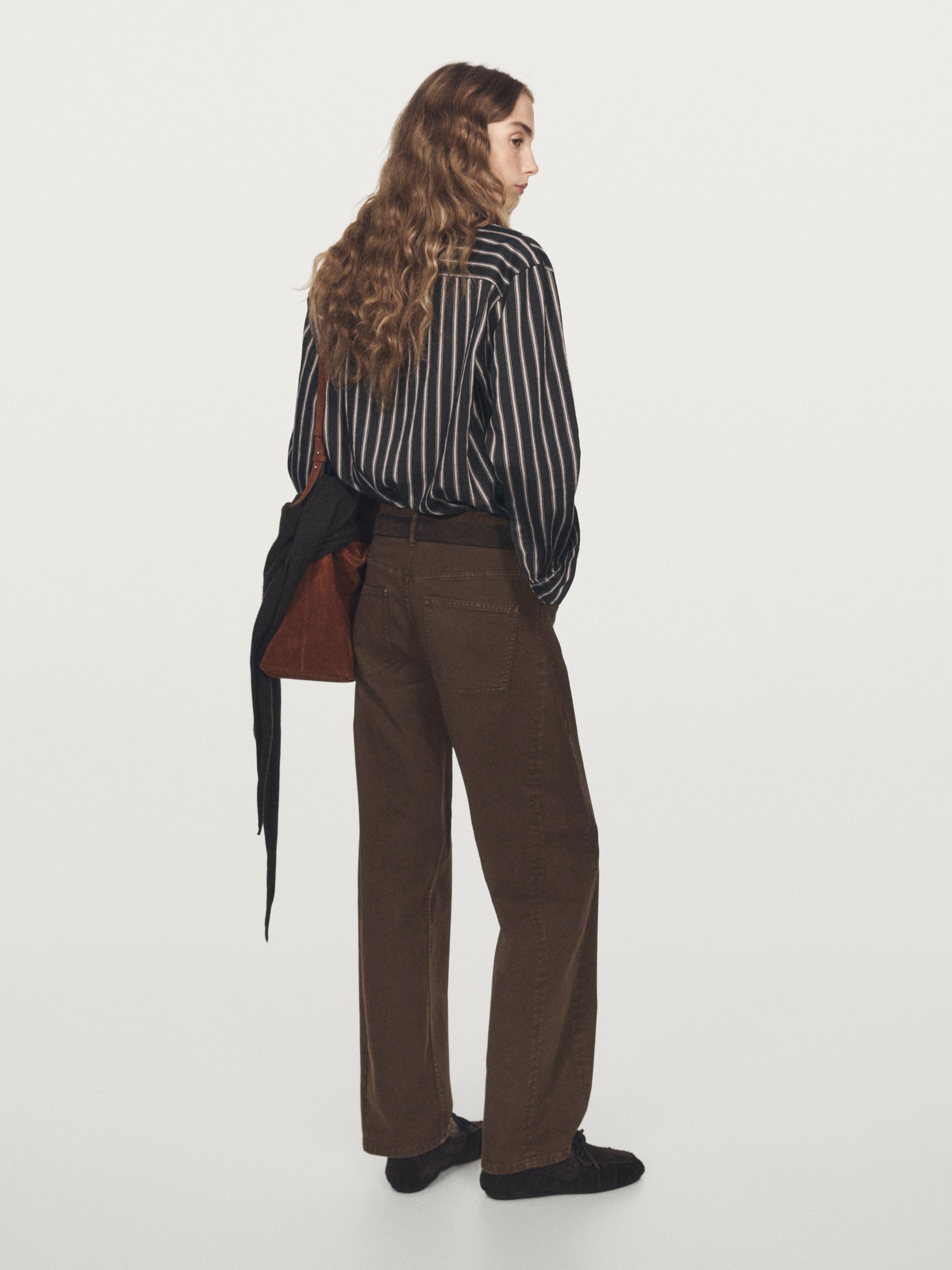 High-waist balloon fit jeans — Chocolate