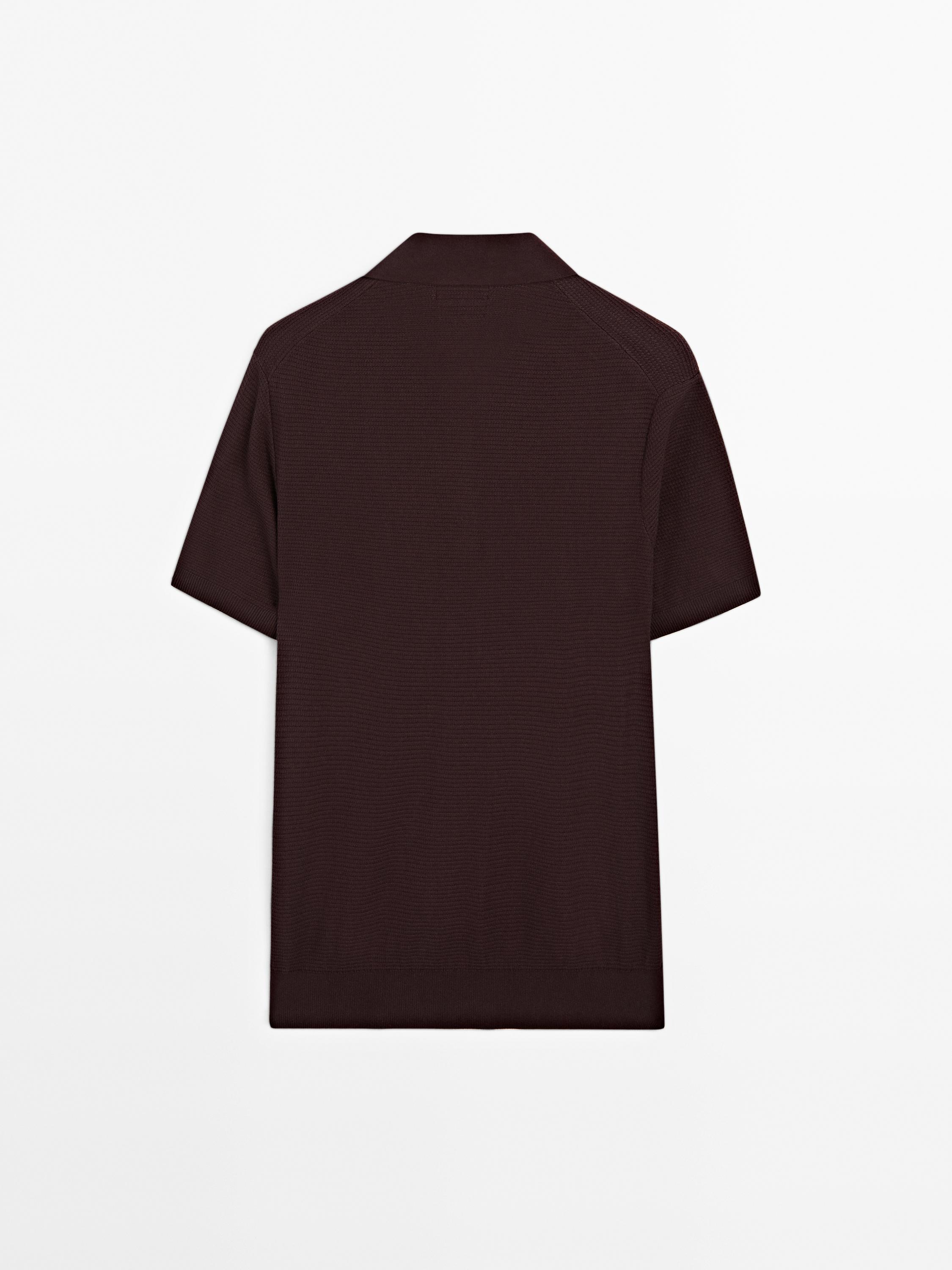 Polo en maille à col en V