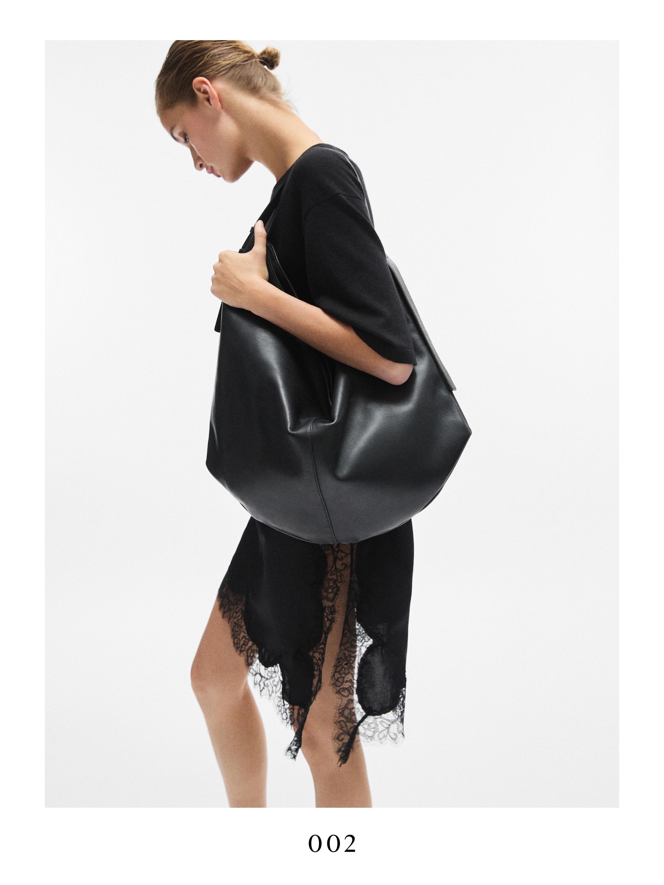 Sweater with contrast lace detail — BLACK