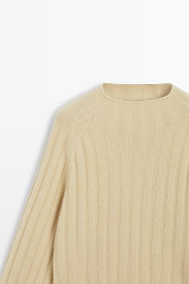 100% cashmere mock turtleneck sweater — Vanilla 4