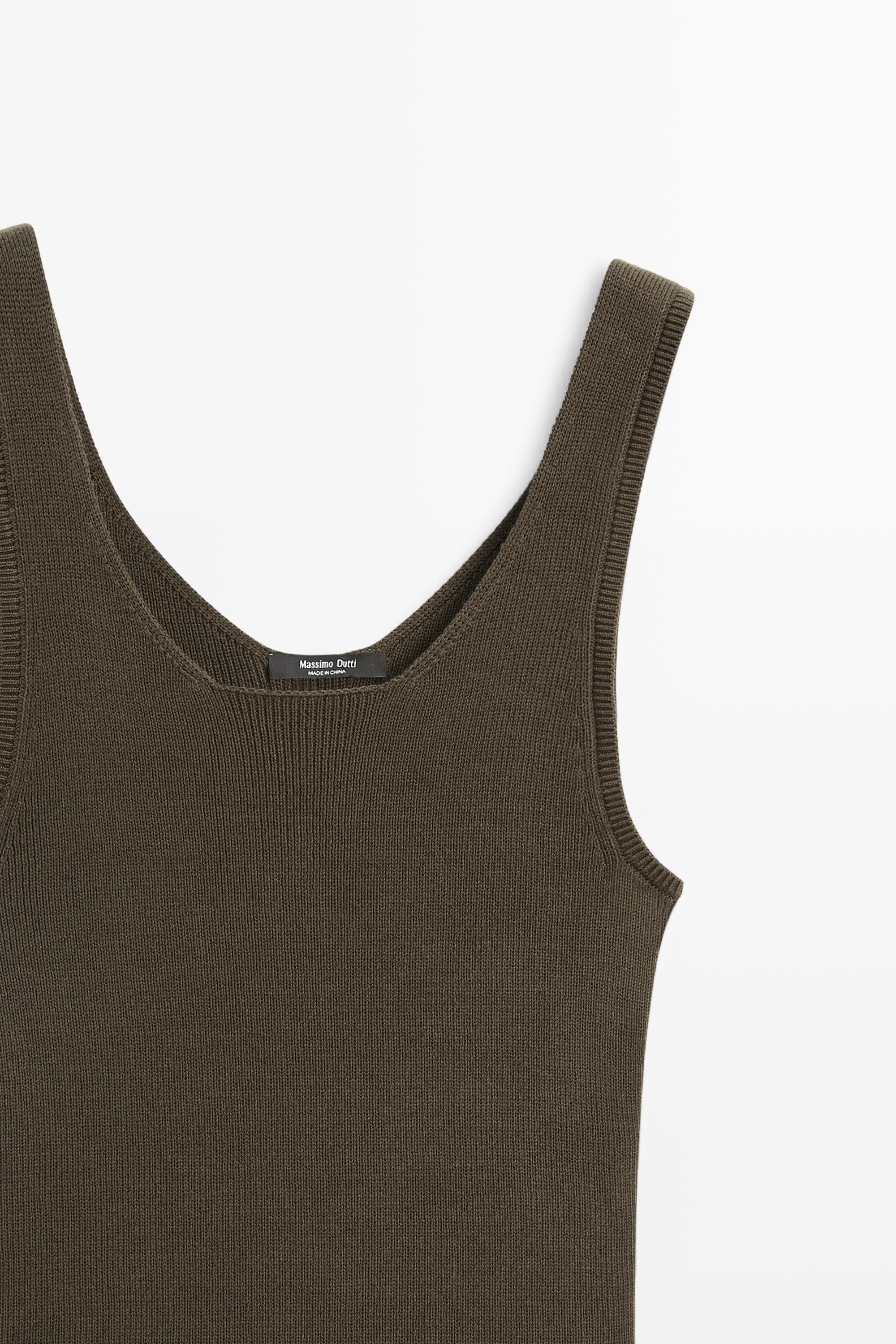 100% cotton ribbed tank top — OLIVE