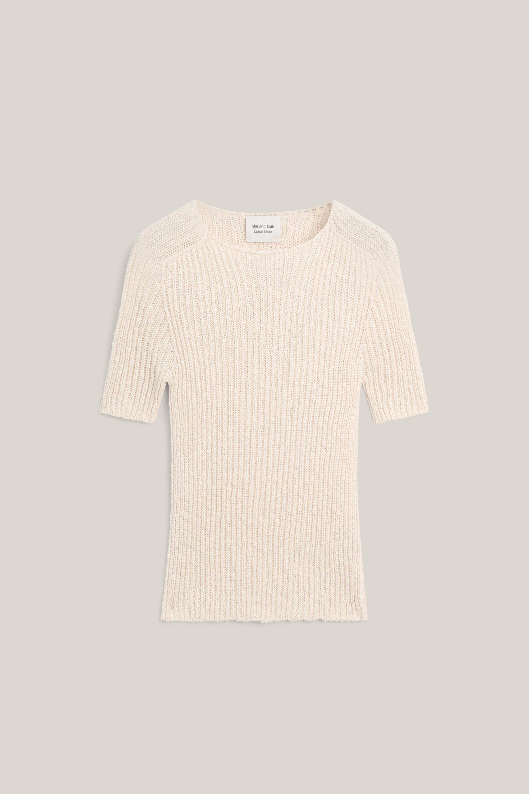Linen blend textured knit sweater - LIMITED EDITION — CREAM
