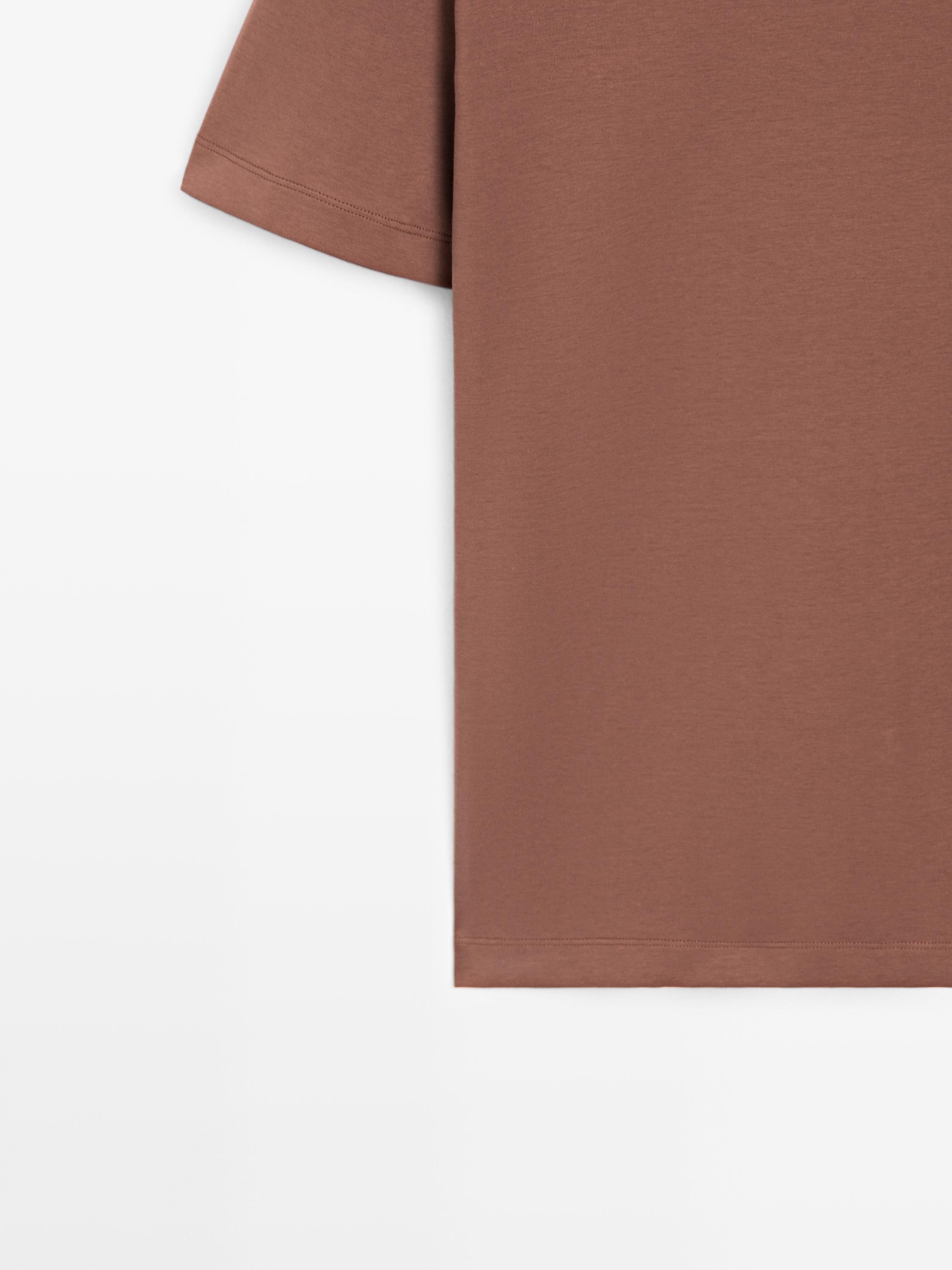 100% cotton short sleeve T-shirt — TERRA-COTTA