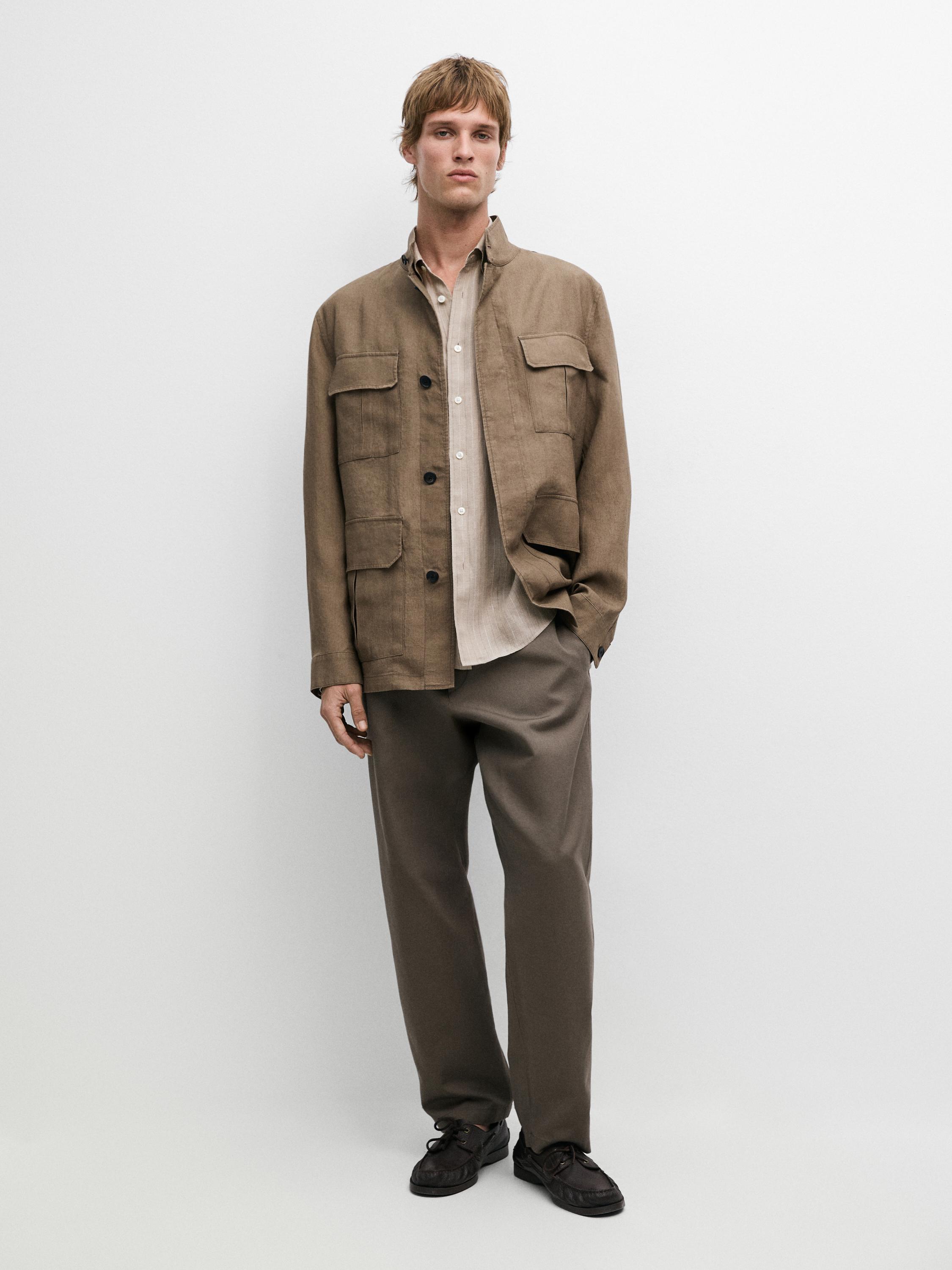 100% linen Safari jacket — OCHRE