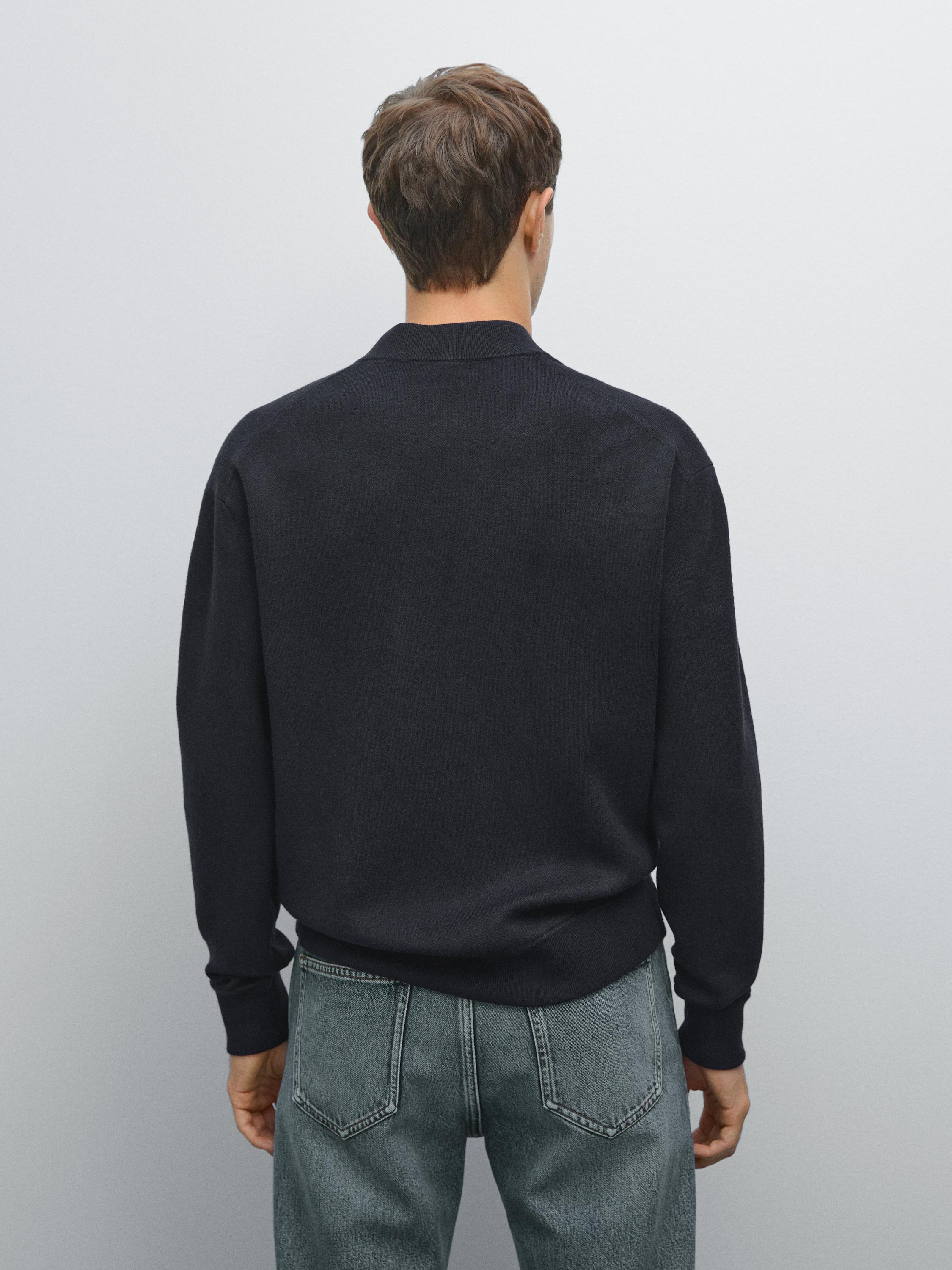 Bomber-style knit cardigan