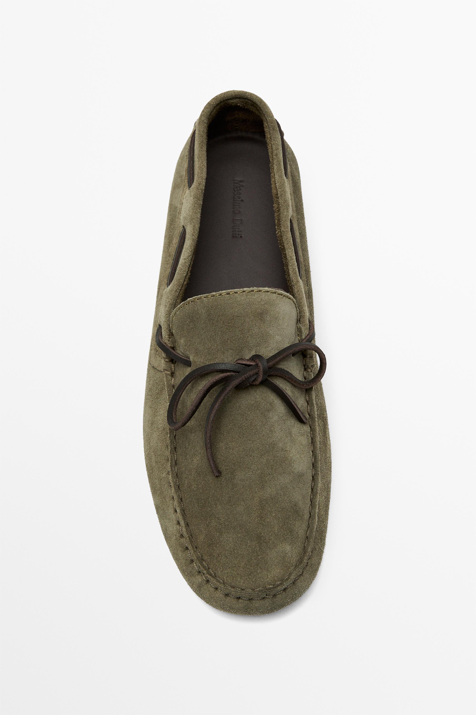 Soft leather loafers with tie — BOTTLE