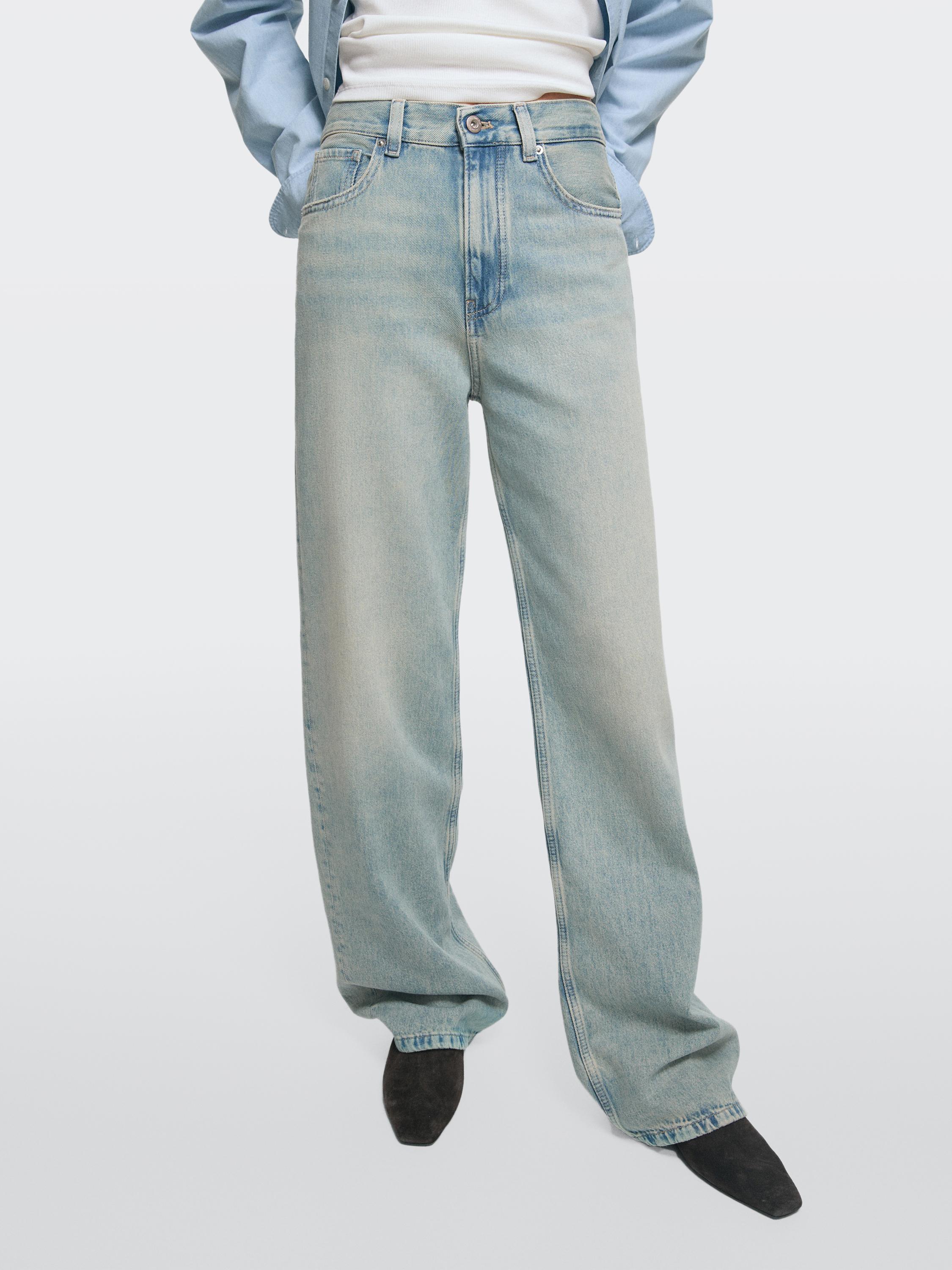 High-waist wide-leg jeans — BLUE