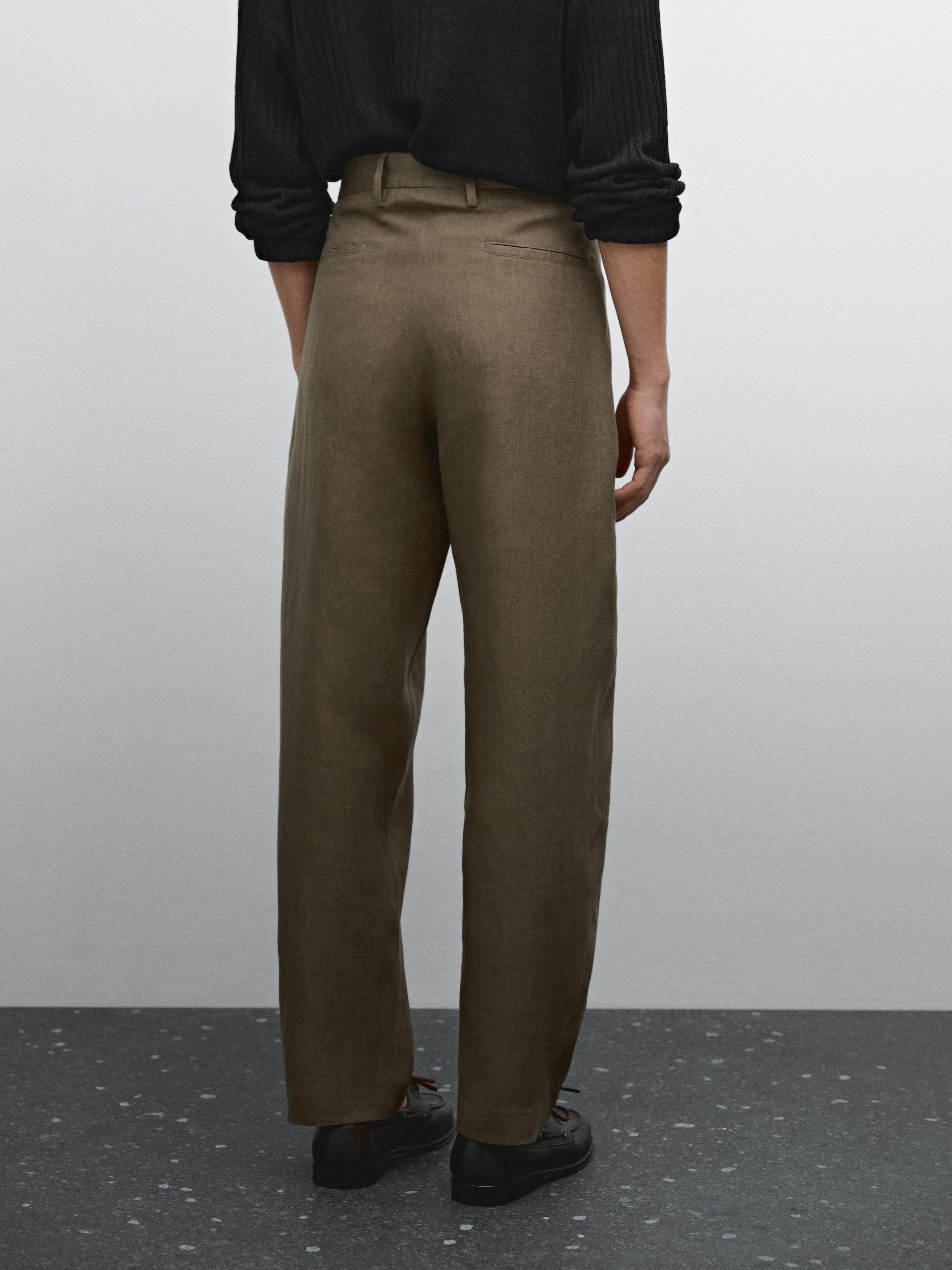 100% linen suit trousers
