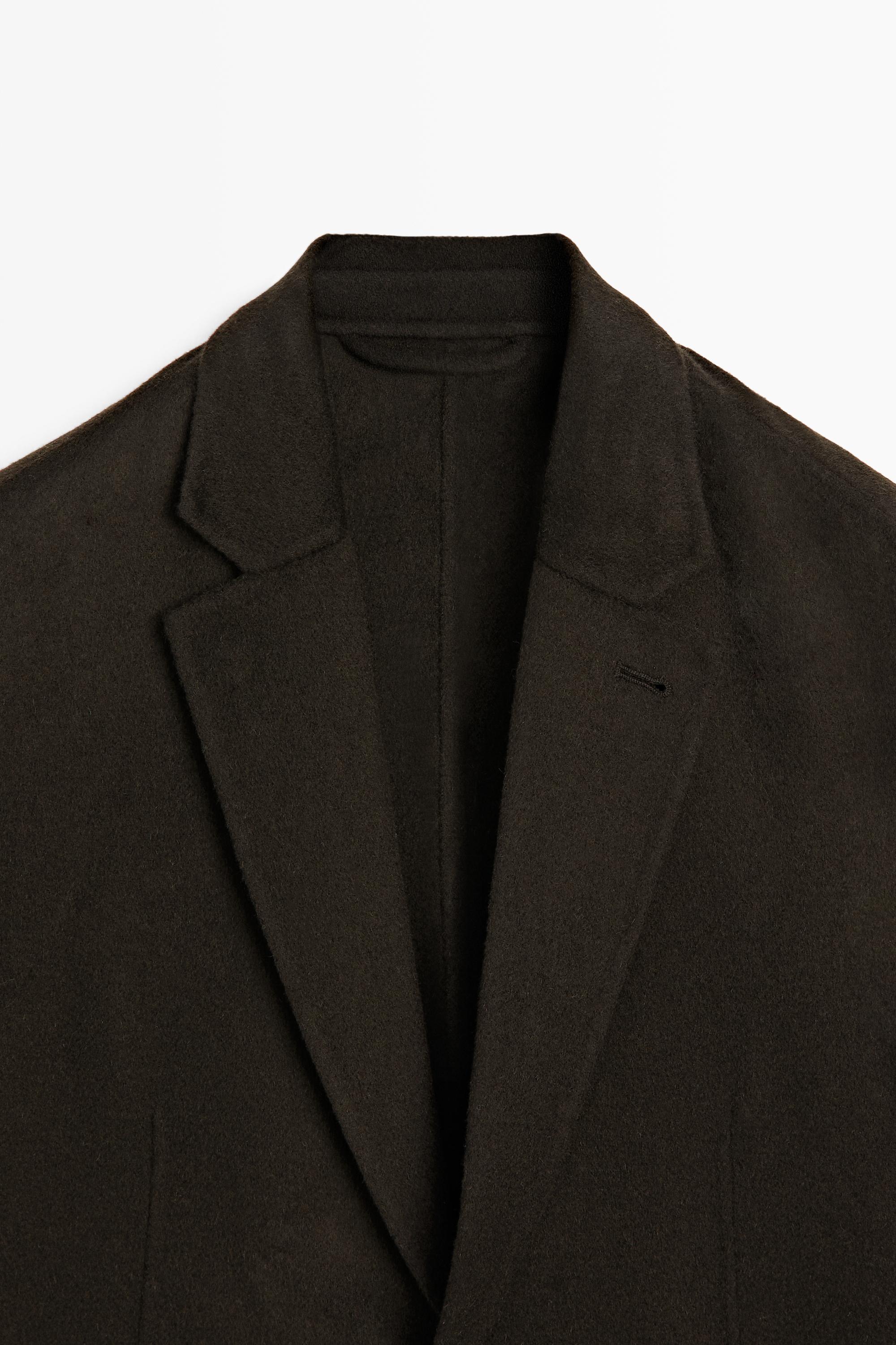 Double-layer wool blend blazer — Chocolate