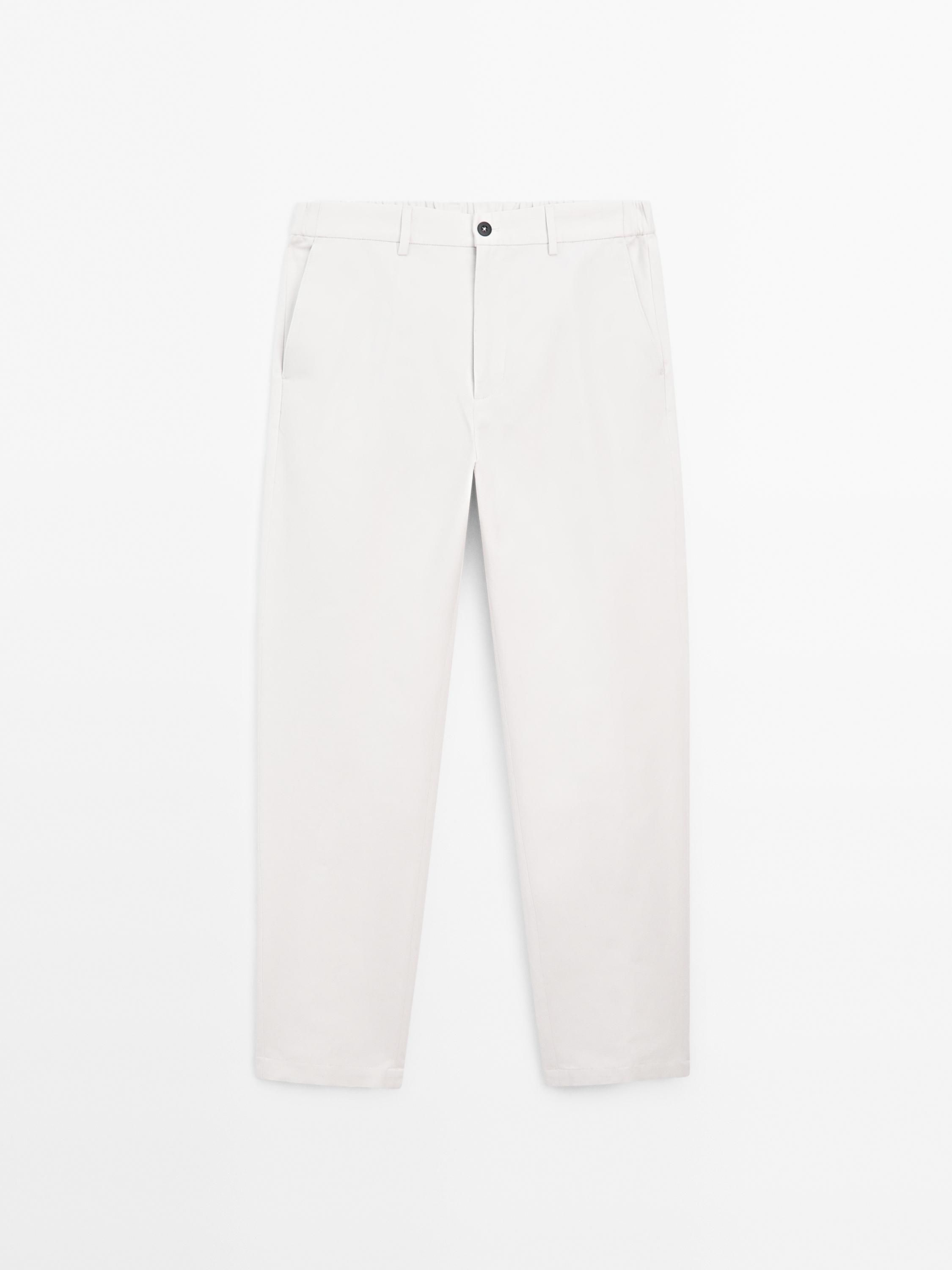 Cotton blend jogger fit trousers